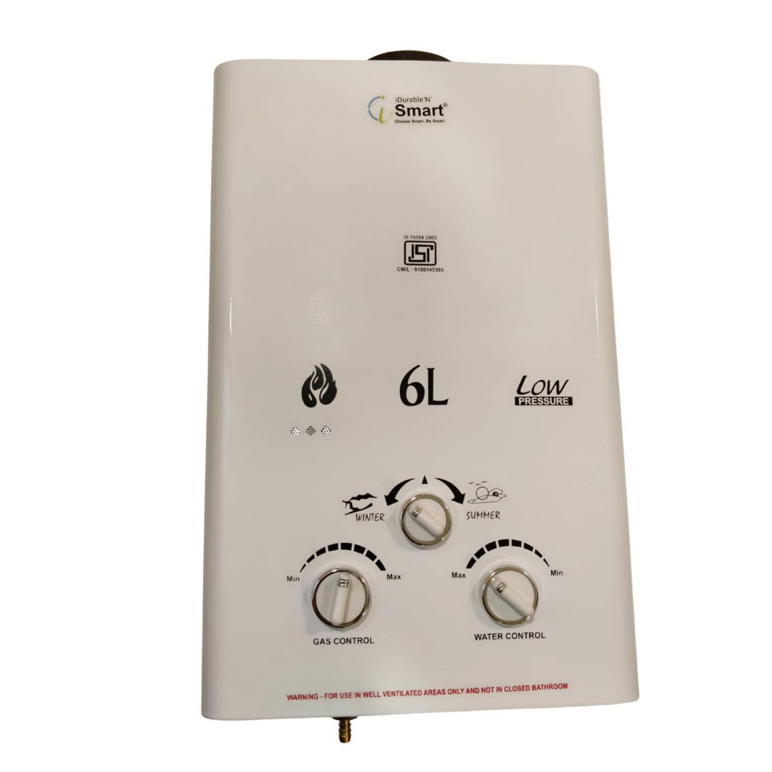    			iDurable 'N' Smart Gas Geyser  6 L White Element Heater