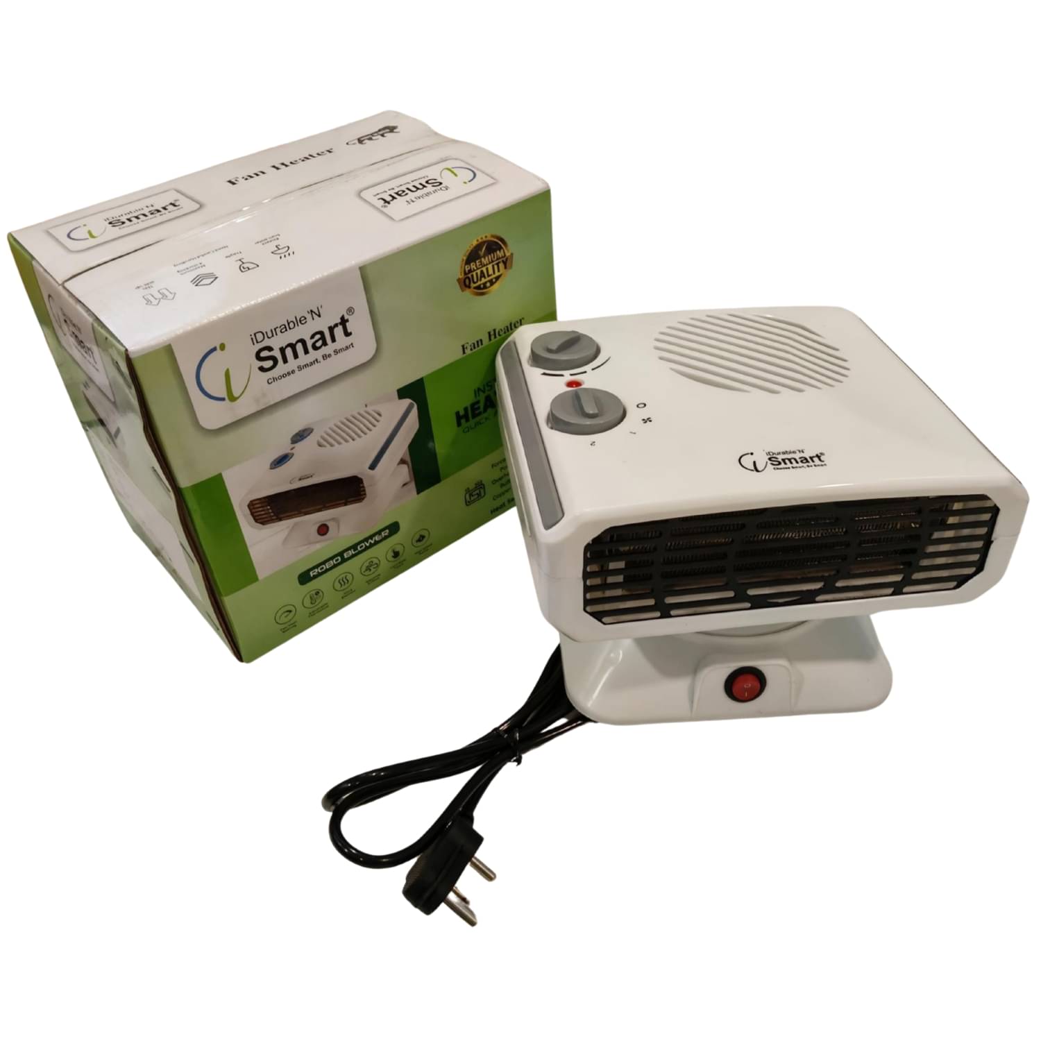     			iDurable 'N' Smart Robo Blower Heater White Fan Heater