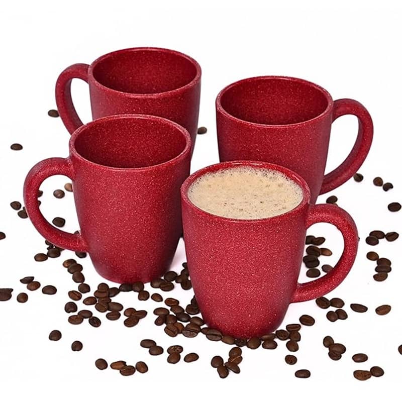 iview kitchenware Coffee/Tea/Milk/Chai Plastic Coffee Mug 300 mL ( Pack of 4 )