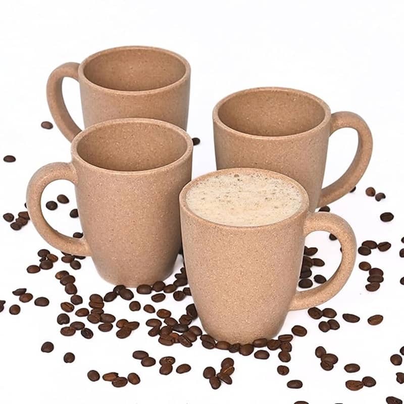 iview kitchenware Coffee/Tea/Milk/Chai Plastic Coffee Mug 300 mL ( Pack of 4 )