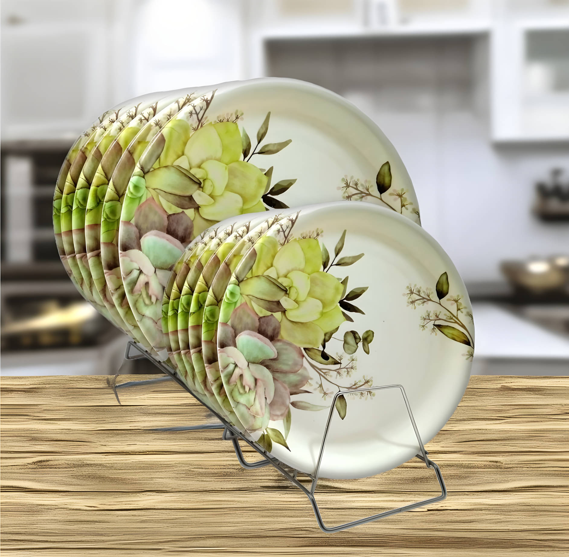     			kitchrox 12 Pcs Melamine Multi Color Full Plate & Half Plate