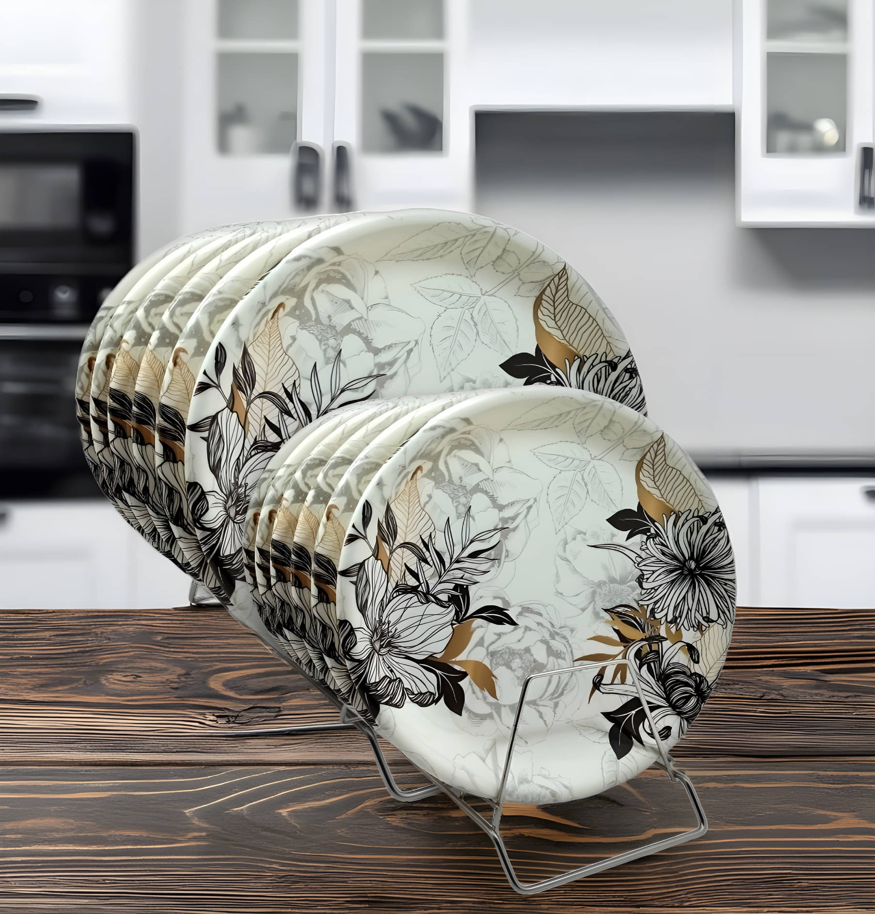 kitchrox 12 Pcs Melamine Multi Color Full Plate & Half Plate     			kitchrox 12 Pcs Melamine Multi Color Full Plate & Half Plate