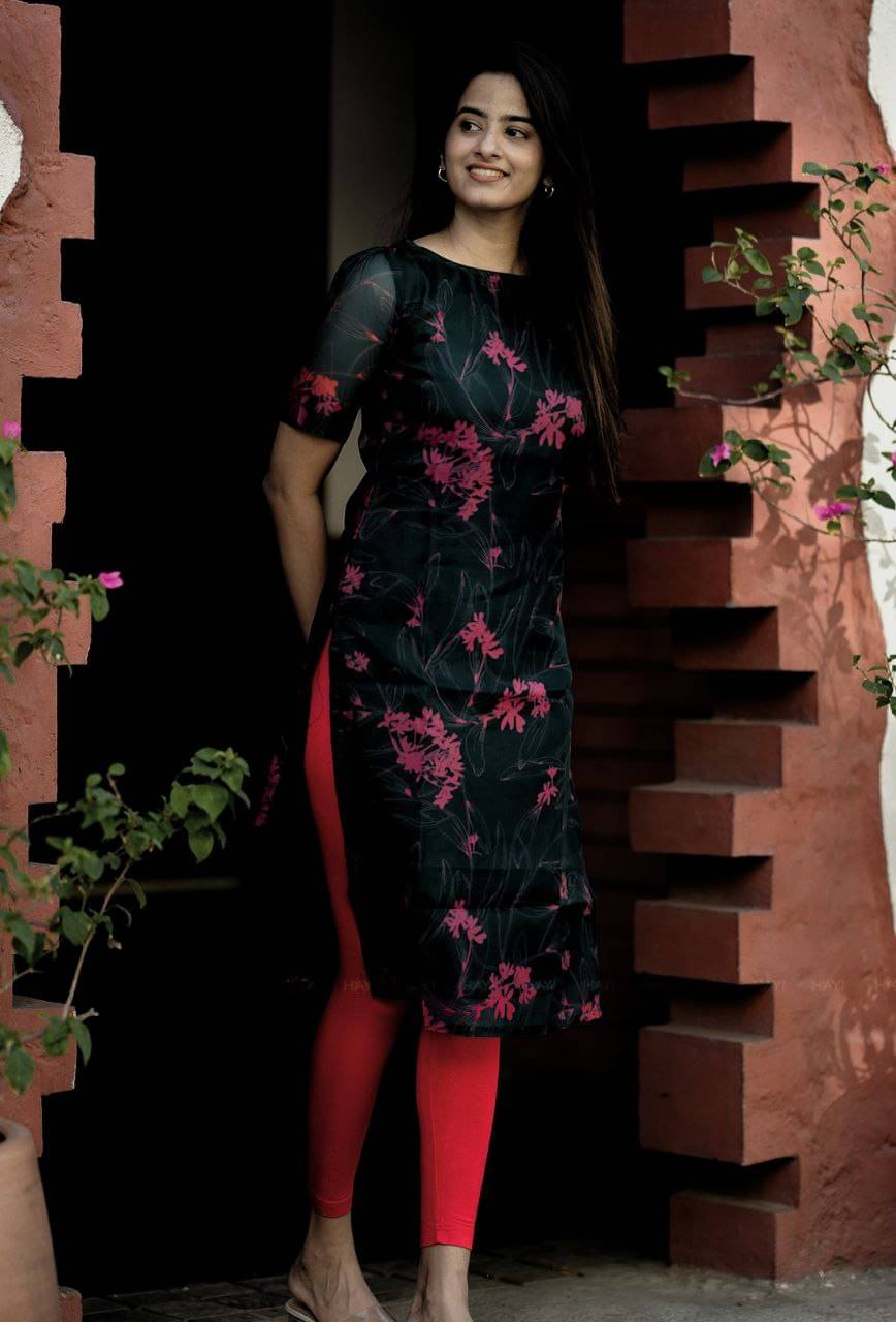 zerbit Women Organza Solid A-line Kurti ( Multicoloured ) zerbit Women Organza Solid A-line Kurti ( Multicoloured )