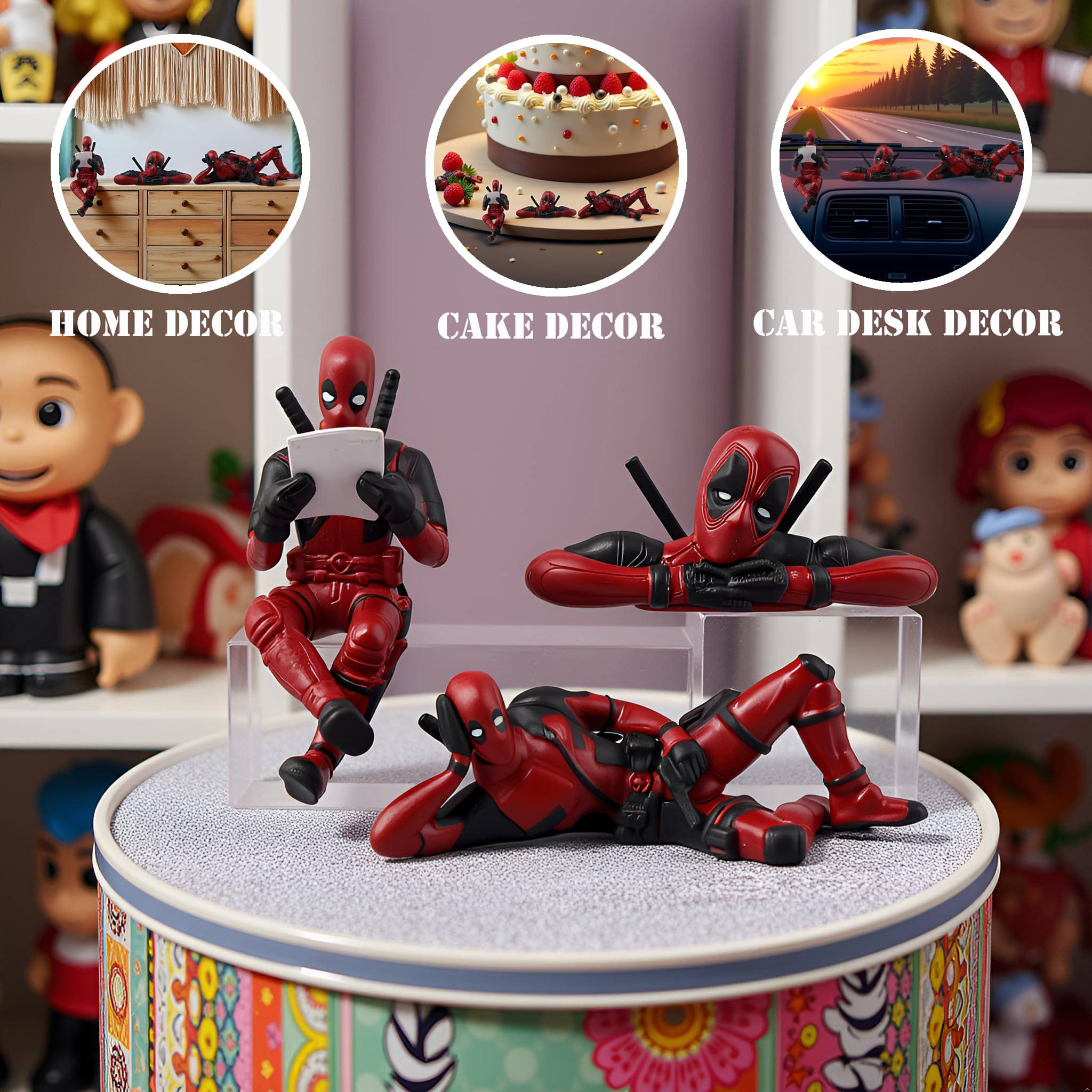 3MADS 3 Piece of Super Hero inspired decorative figurines 3MADS 3 Piece of Super Hero inspired decorative figurines