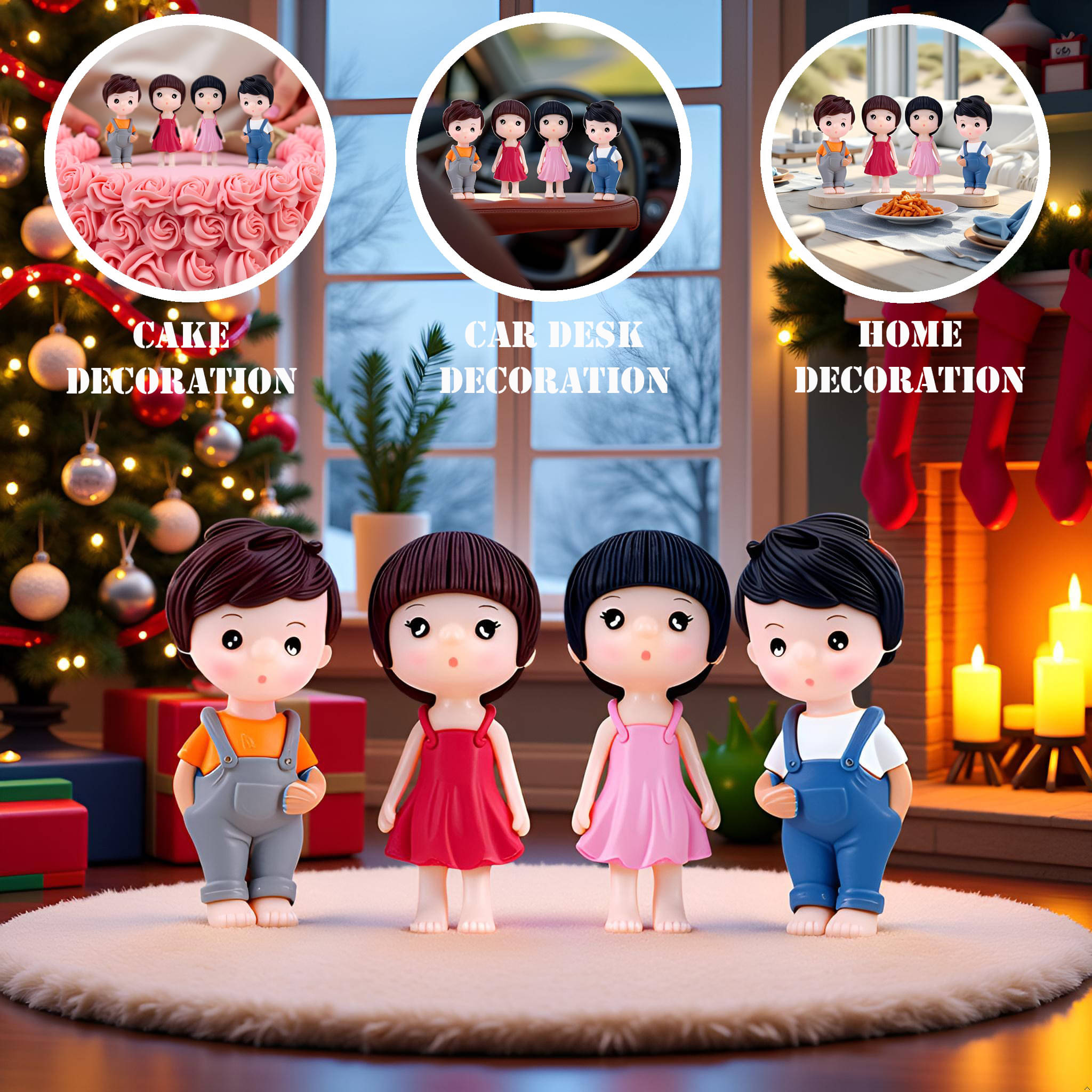 3MADS 4 Piece of Figure Couple Doll Showpiece 3MADS 4 Piece of Figure Couple Doll Showpiece
