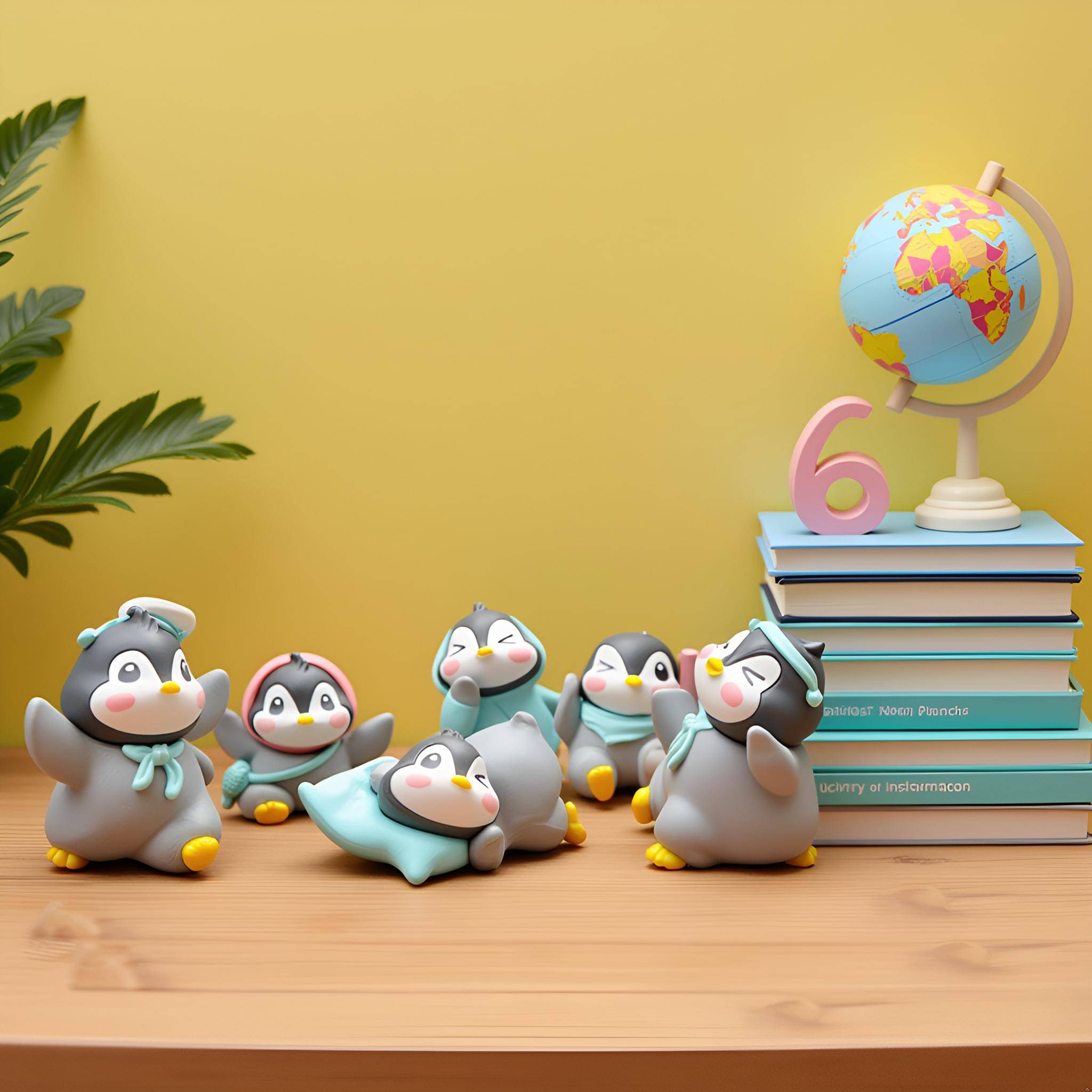 3MADS 6 Piece of Cute Snow Scene Fun Penguin figurines Showpiece 3MADS 6 Piece of Cute Snow Scene Fun Penguin figurines Showpiece
