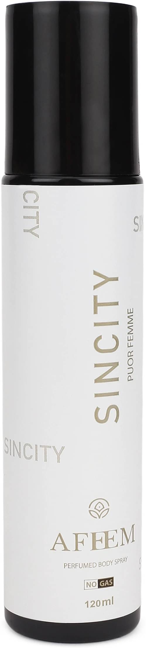 AFEEM Sincity Deodorant Body Spray Body Spray for Men 120 ml ( Pack of 1 )     			AFEEM Sincity Deodorant Body Spray Body Spray for Men 120 ml ( Pack of 1 )