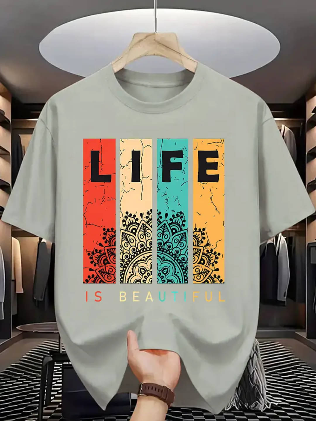     			AKIR ADVISORY INDIA LLP Men Cotton Blend Relaxed Fit Printed T-Shirt ( Grey )