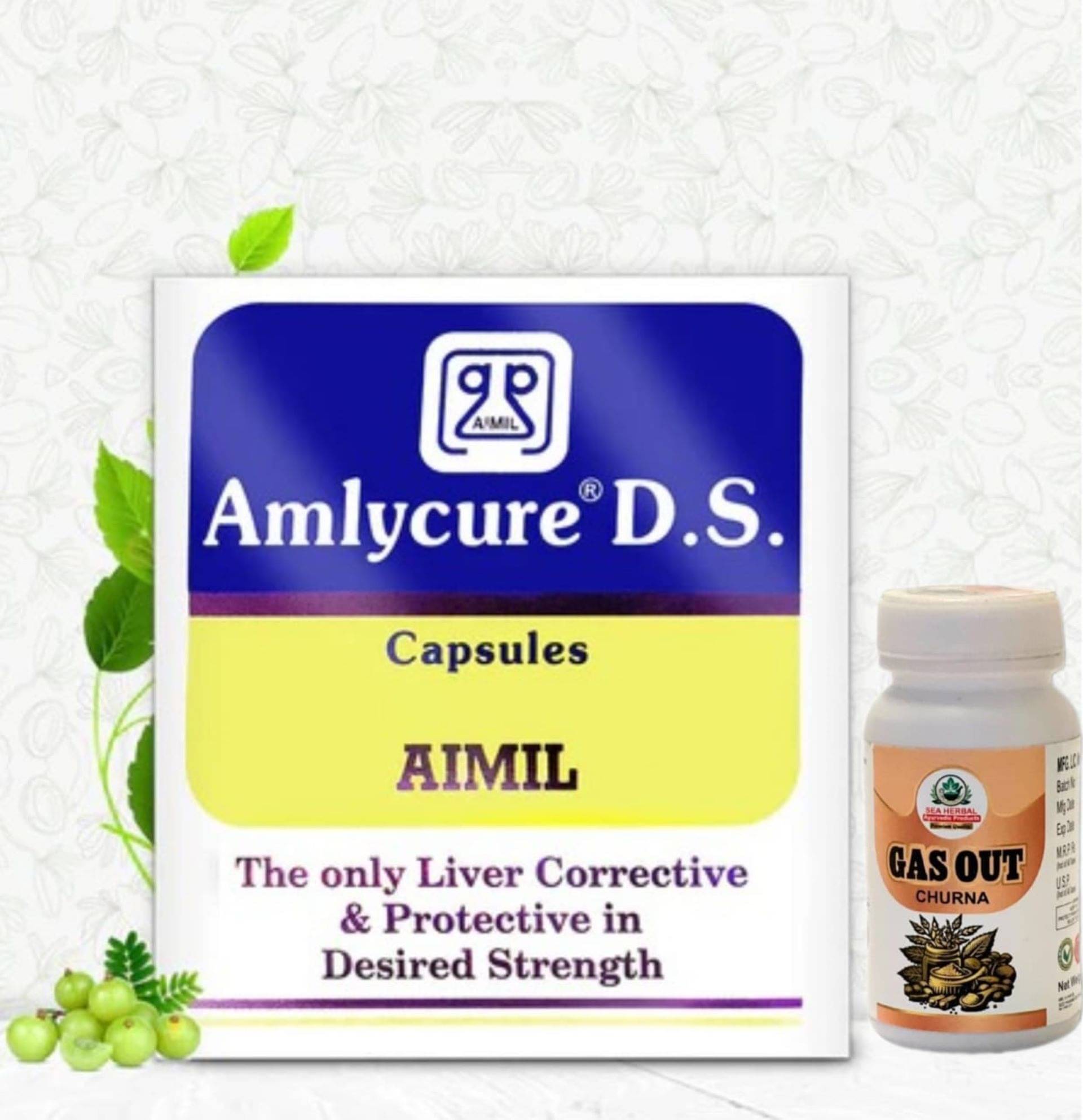 AMLYCURE DS CAPSULE (20 CAPSULES) PACK OF 3 + GAS OUT CHURNA     			AMLYCURE DS CAPSULE (20 CAPSULES) PACK OF 3 + GAS OUT CHURNA