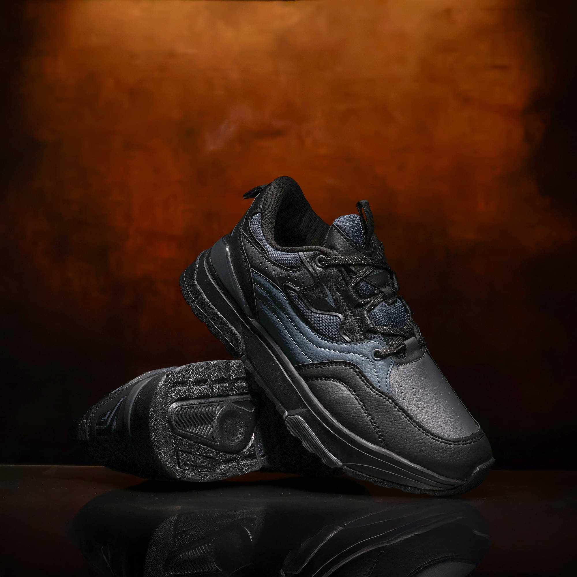     			ASIAN POWERKICK-52 Black Men's Sneakers