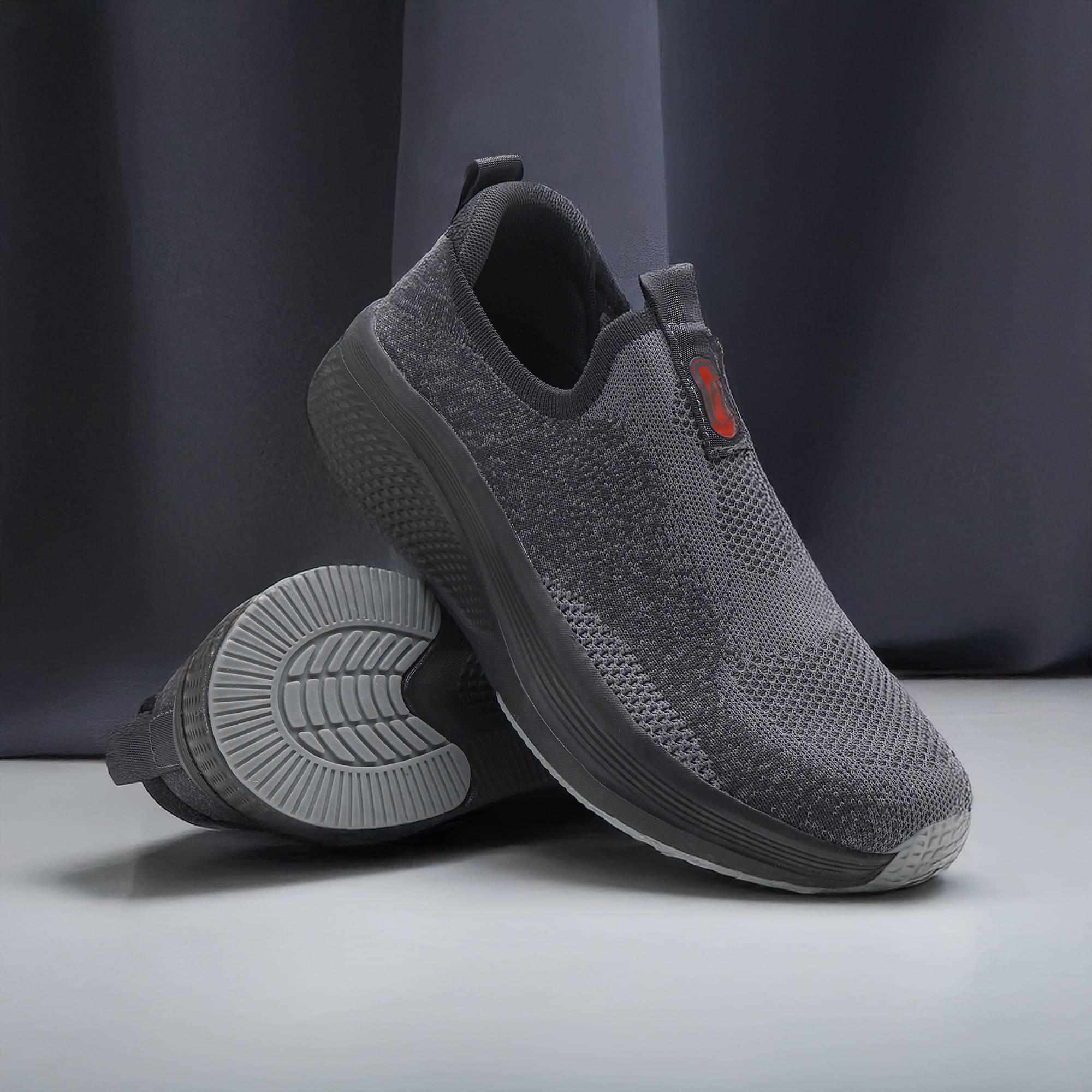 ASIAN WONDERWALK PRO-21 Dark Grey Men's Slip-on Shoes ASIAN WONDERWALK PRO-21 Dark Grey Men's Slip-on Shoes
