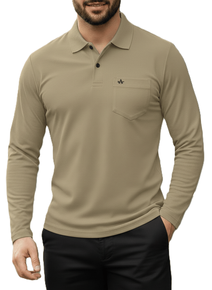 Alvin Men Cotton Blend Regular Fit Solid Polo T Shirt ( Beige ) Alvin Men Cotton Blend Regular Fit Solid Polo T Shirt ( Beige )