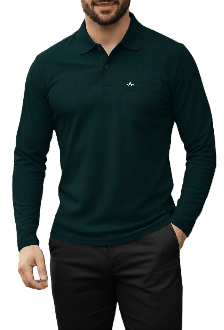     			Alvin Men Cotton Blend Regular Fit Solid Polo T Shirt ( Green )