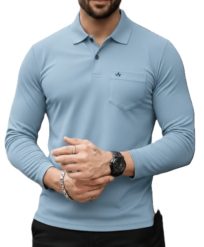 Alvin Men Cotton Blend Regular Fit Solid Polo T Shirt ( Light Blue ) Alvin Men Cotton Blend Regular Fit Solid Polo T Shirt ( Light Blue )