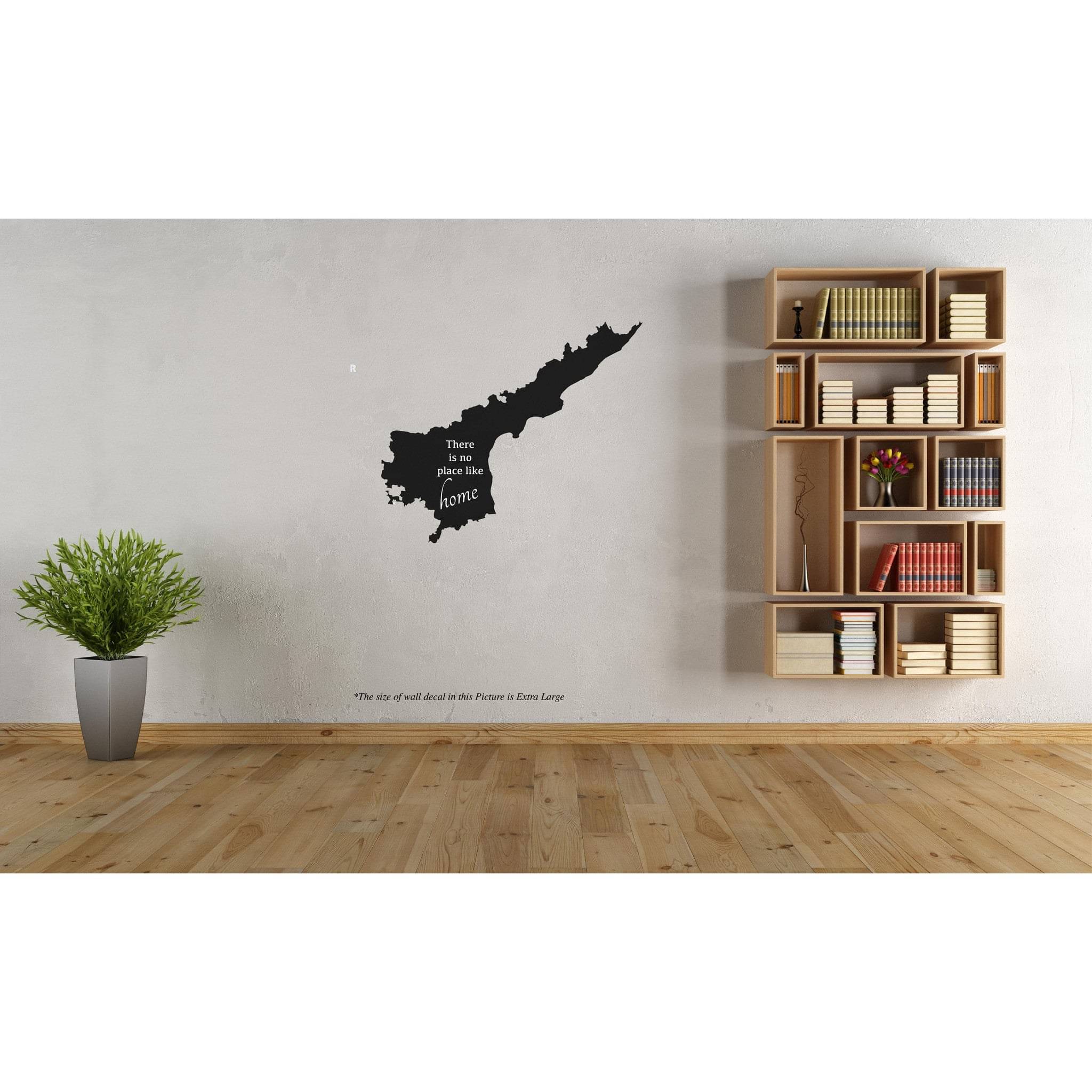     			PEACOCKRIDE Andhra There is no place like home Wall Decal Wall Stickers