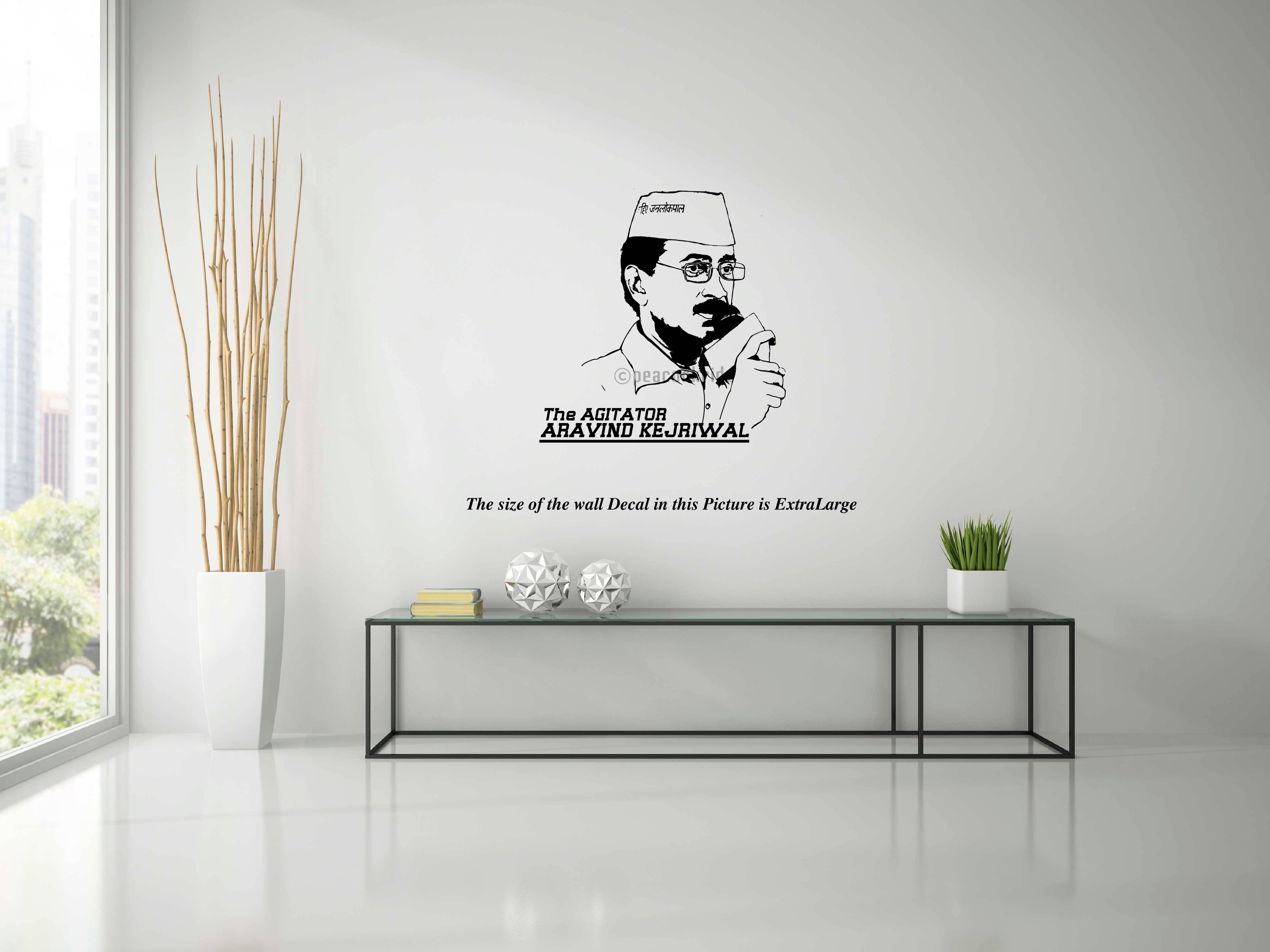     			PEACOCKRIDE Arvind Kejriwal I Aam Aadmi Party I AAP I Wall Decal Wall Stickers