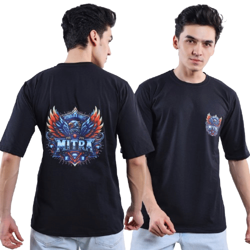 Ashish Men 100% Cotton Oversized Fit Printed T-Shirt ( Black ) Ashish Men 100% Cotton Oversized Fit Printed T-Shirt ( Black )