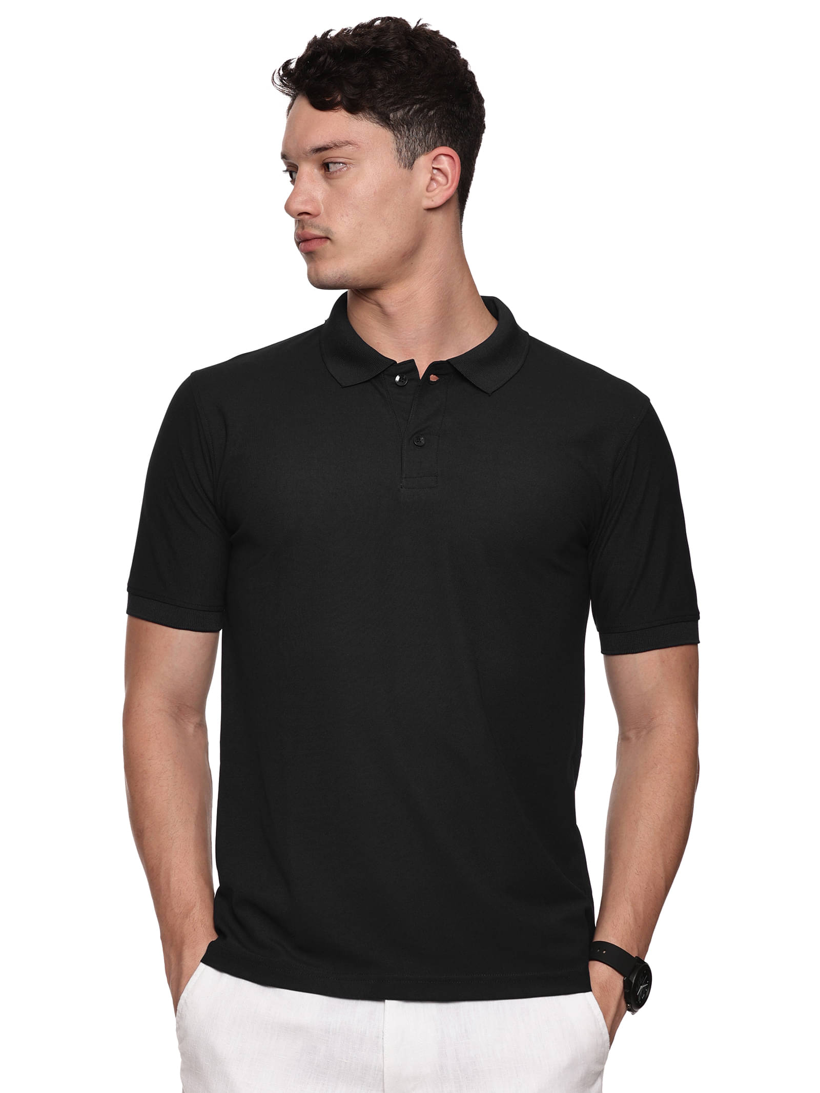 BAAGAA Men Polyester Regular Fit Solid Polo T Shirt ( Navy Blue )     			BAAGAA Men Polyester Regular Fit Solid Polo T Shirt ( Navy Blue )