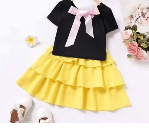     			BABU TABU Pack of 1 Girls Cotton T-shirt & Skirt ( Black )