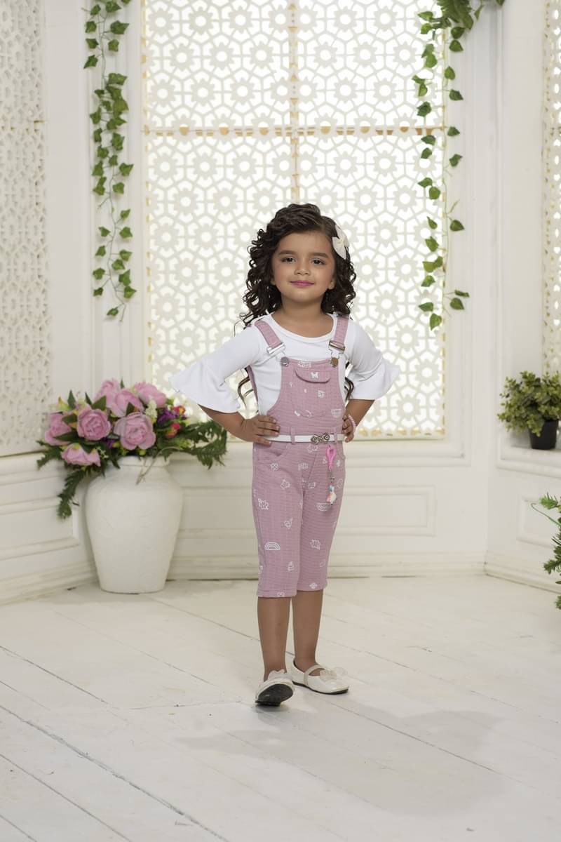     			BE KIDS. Girls Cotton Blend Dungarees ( Pack of 1 , Pink )