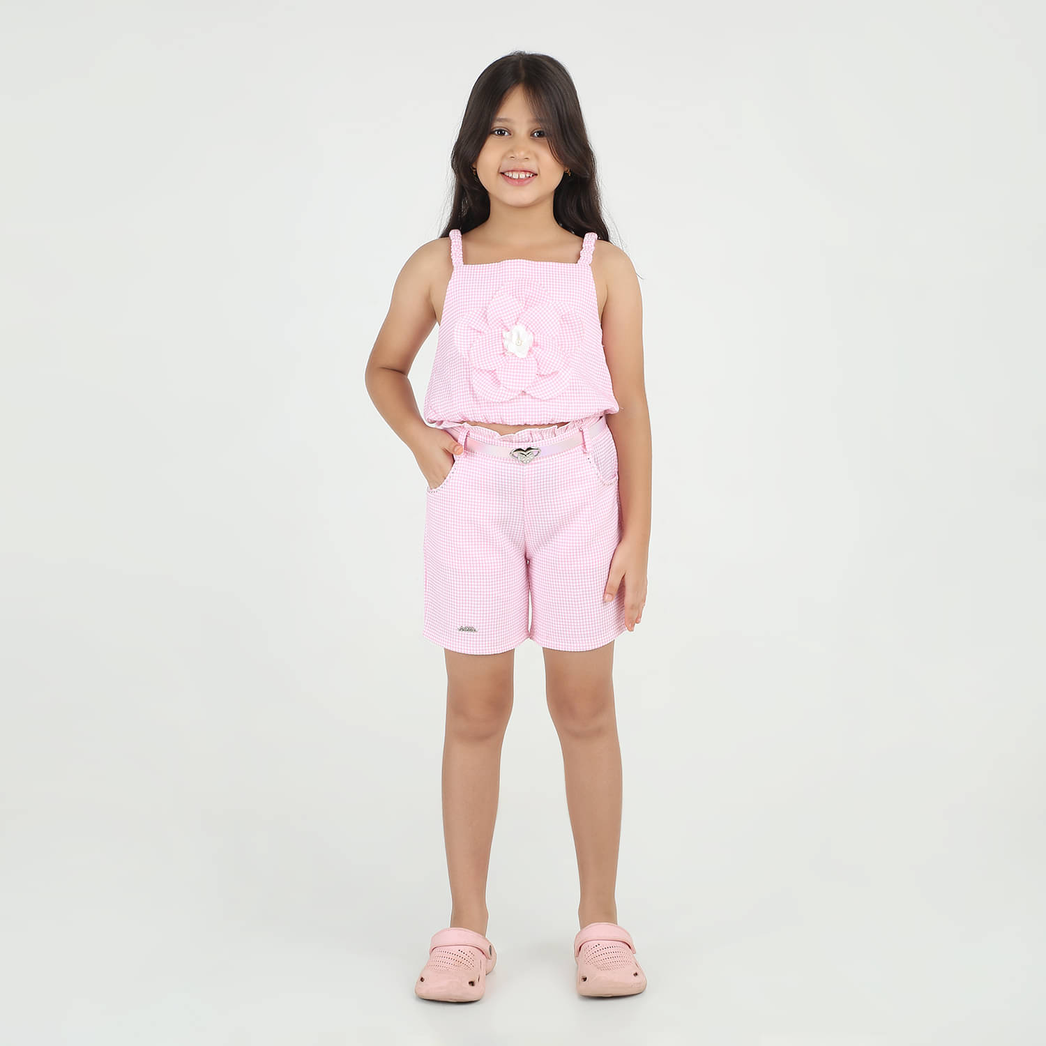     			BE KIDS. Pack of 1 Girls 100% Cotton T-shirt & Shorts ( Pink )