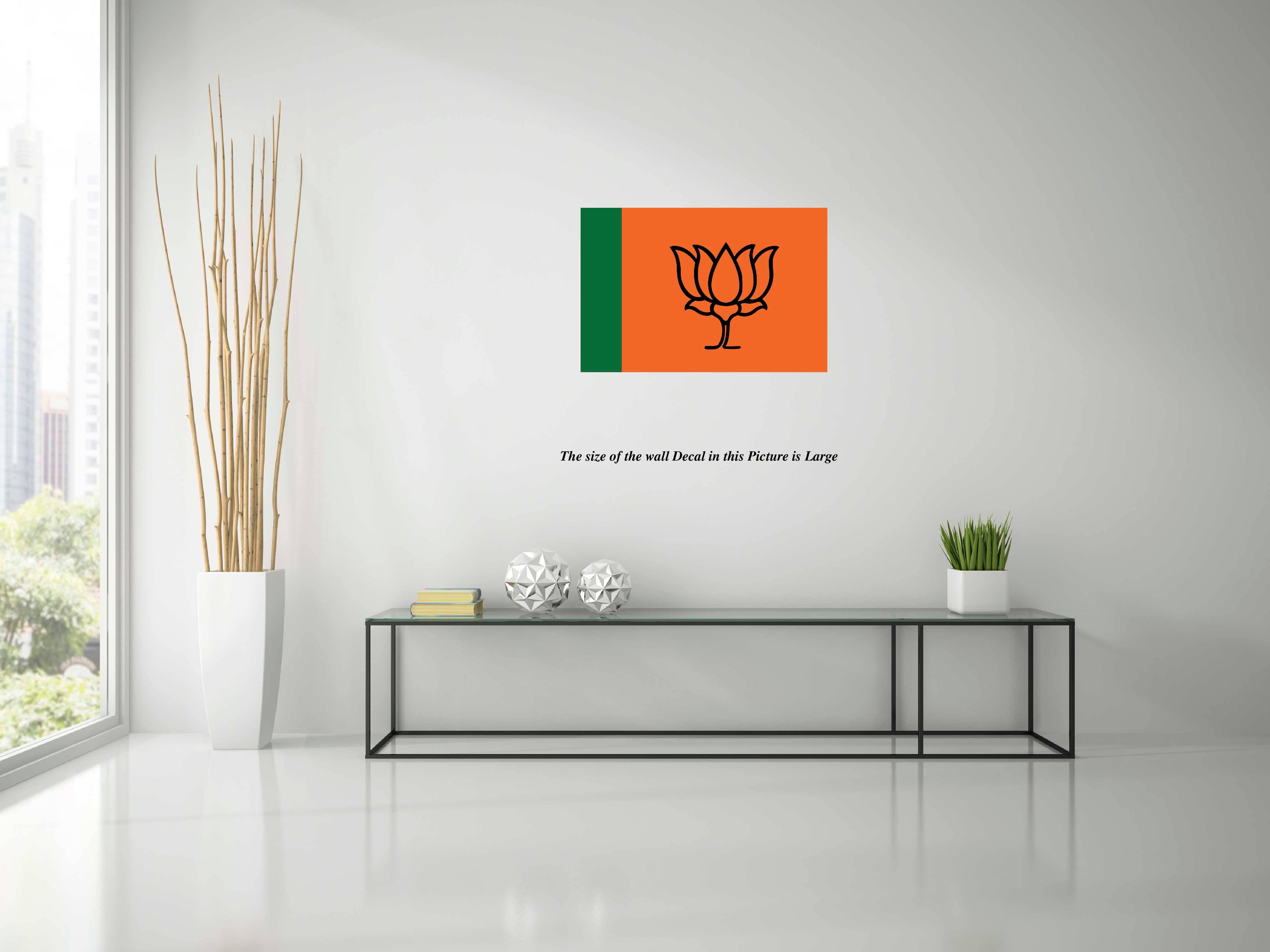     			PEACOCKRIDE Bharatiya Janata Party I BJP I Flag Wall Sticker I Wall Decal Wall Stickers