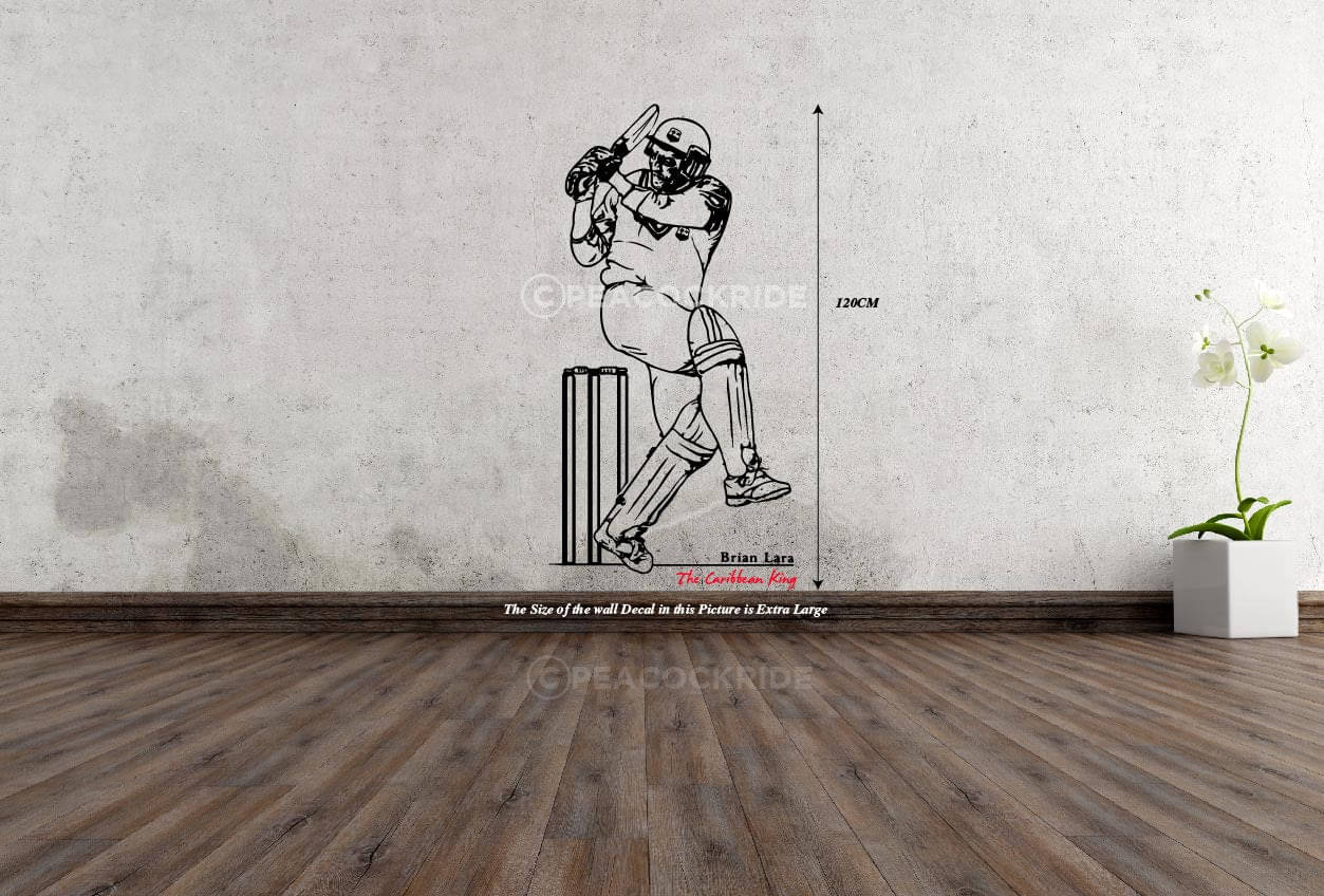     			PEACOCKRIDE Brian Lara I The Caribbean Cricket King Wall Decal Wall Stickers