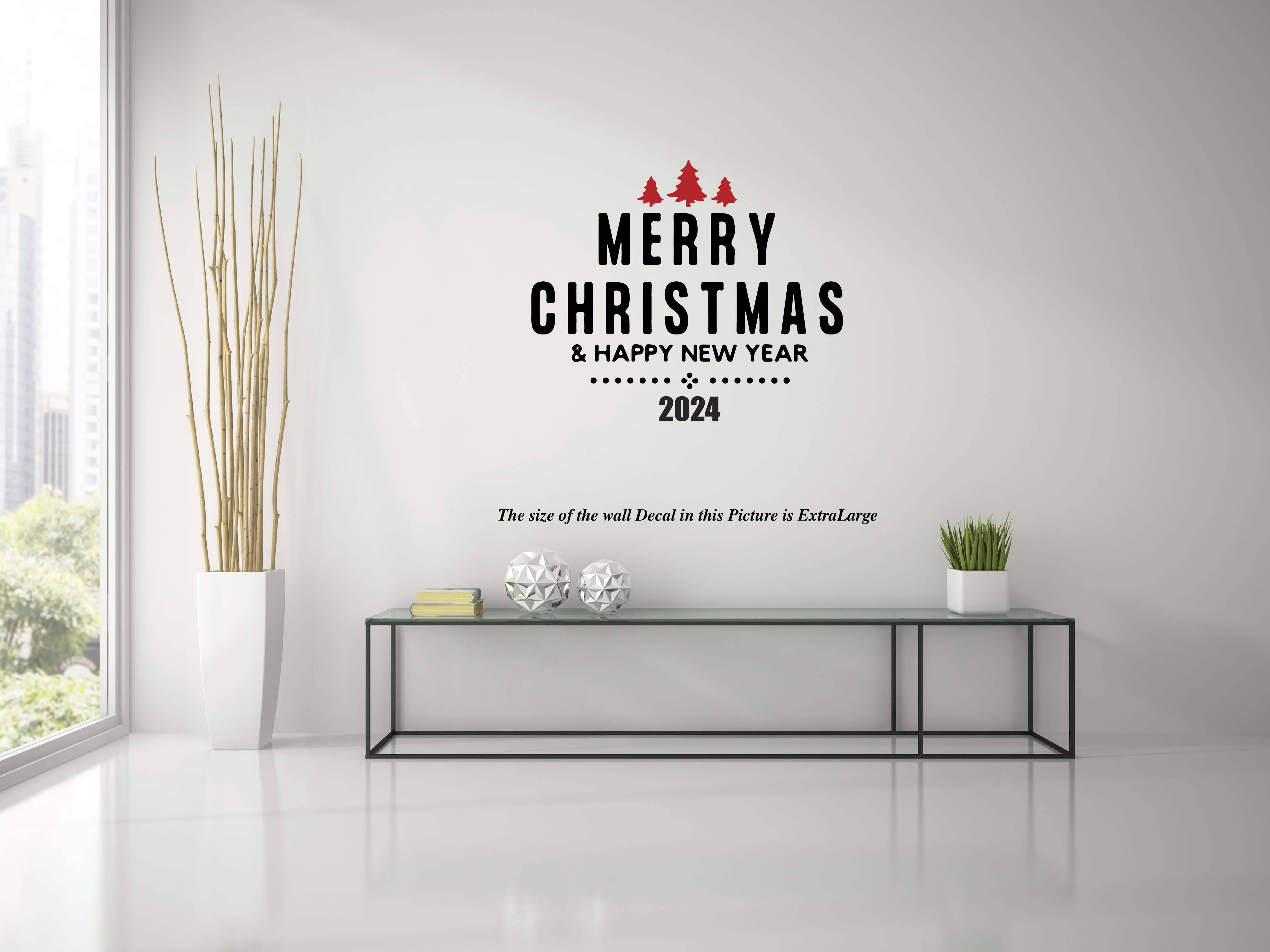    			PEACOCKRIDE Christmas I Merry Christmas & Happy New Year 2024 I Jesus Christ I Wall Decal Wall Stickers