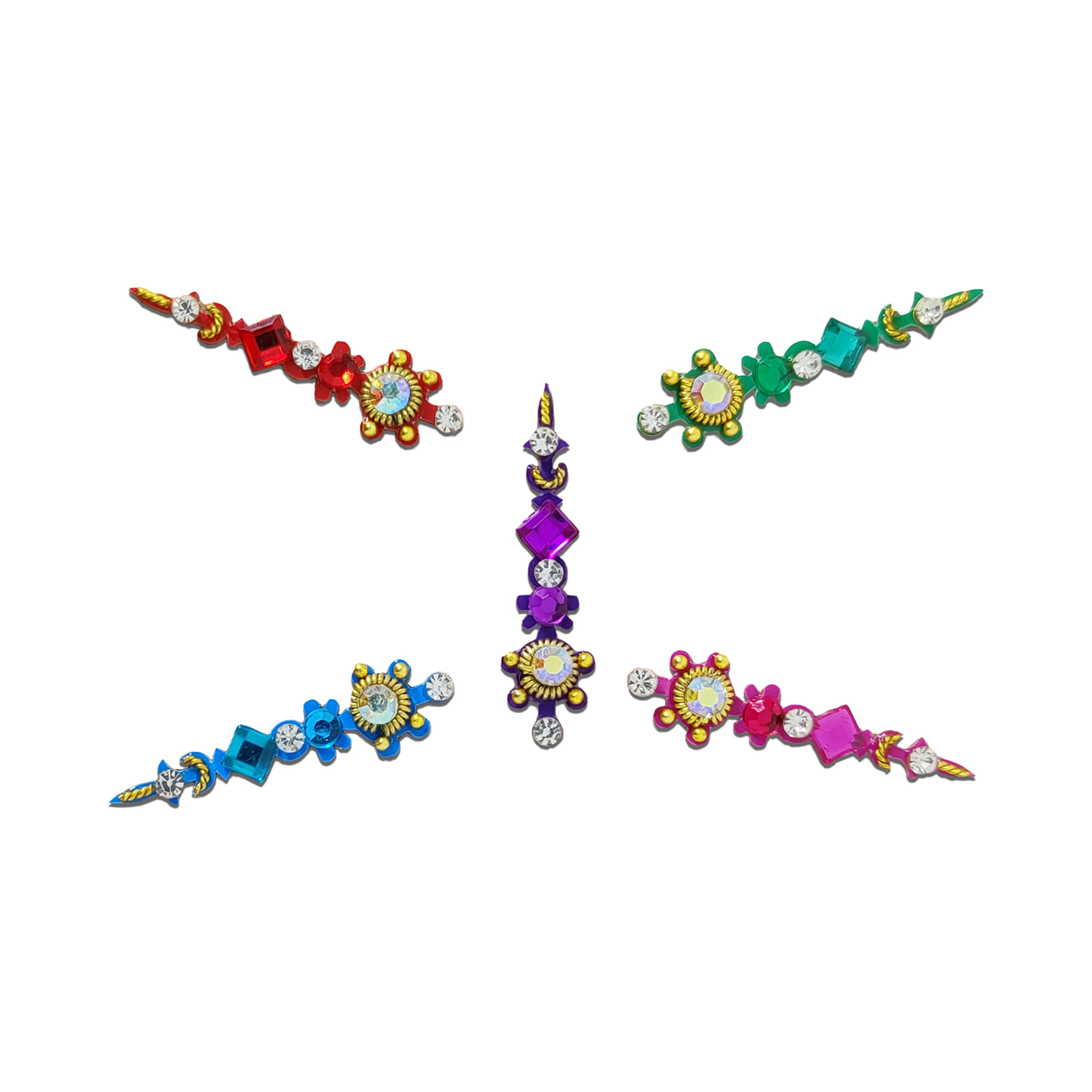     			Comet Busters(BIN008) Designer Bridal Multicolor Bindi (25mm)