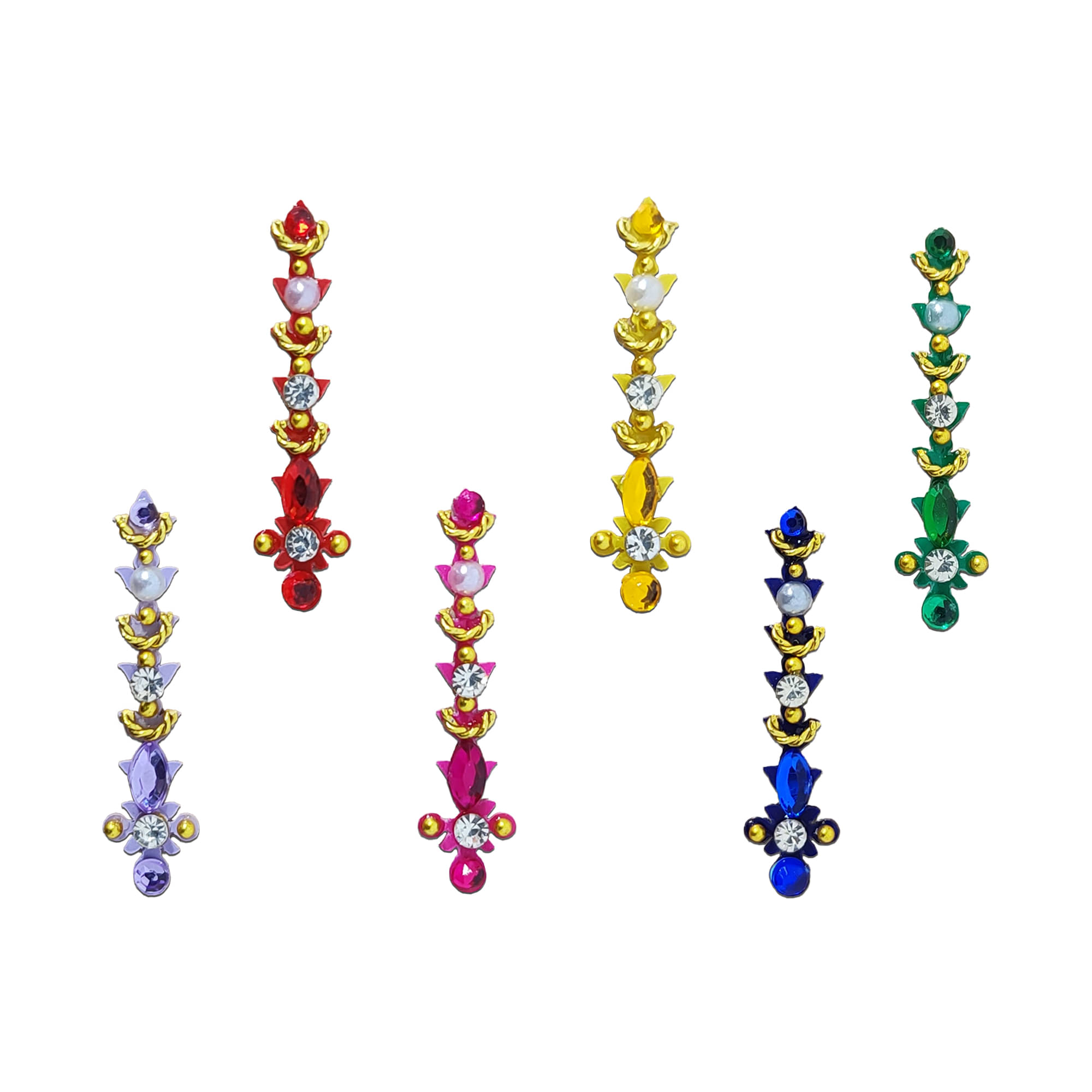     			Comet Busters (BIN019) Multicolor Long Bindis for Women (20mm)