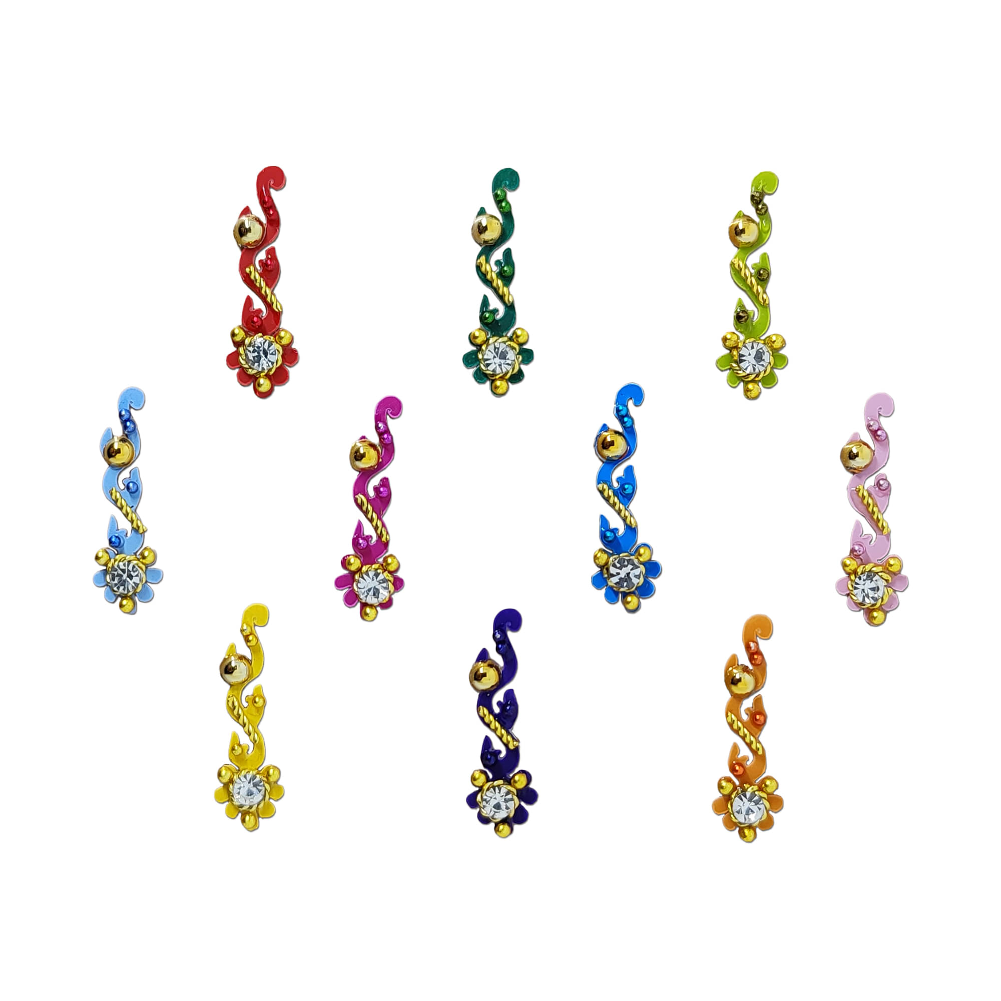     			Comet Busters (BIN009) Beautiful Multicolor Bindi for Women (15mm)