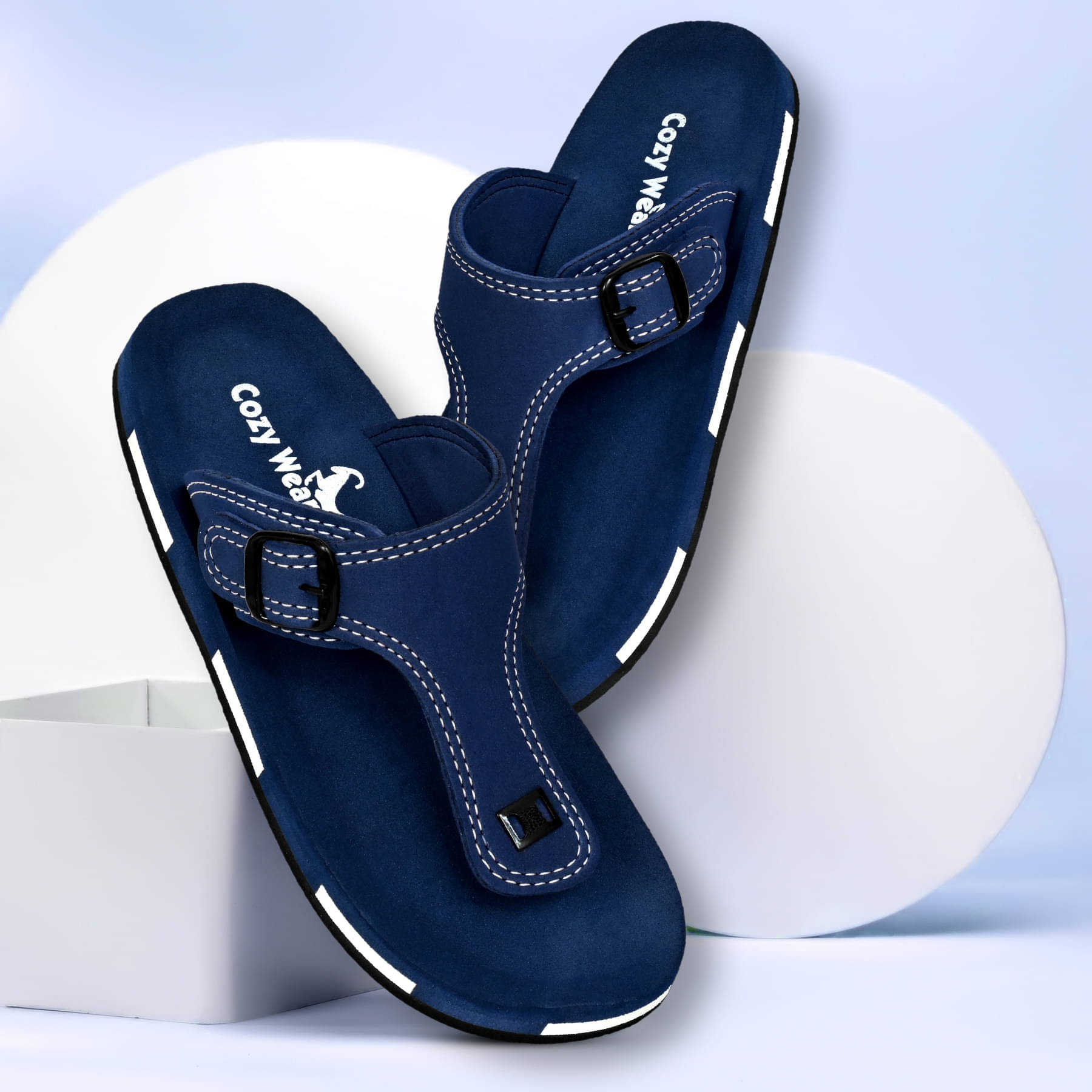     			Cozy Wear Blue Men's Daily Slipper