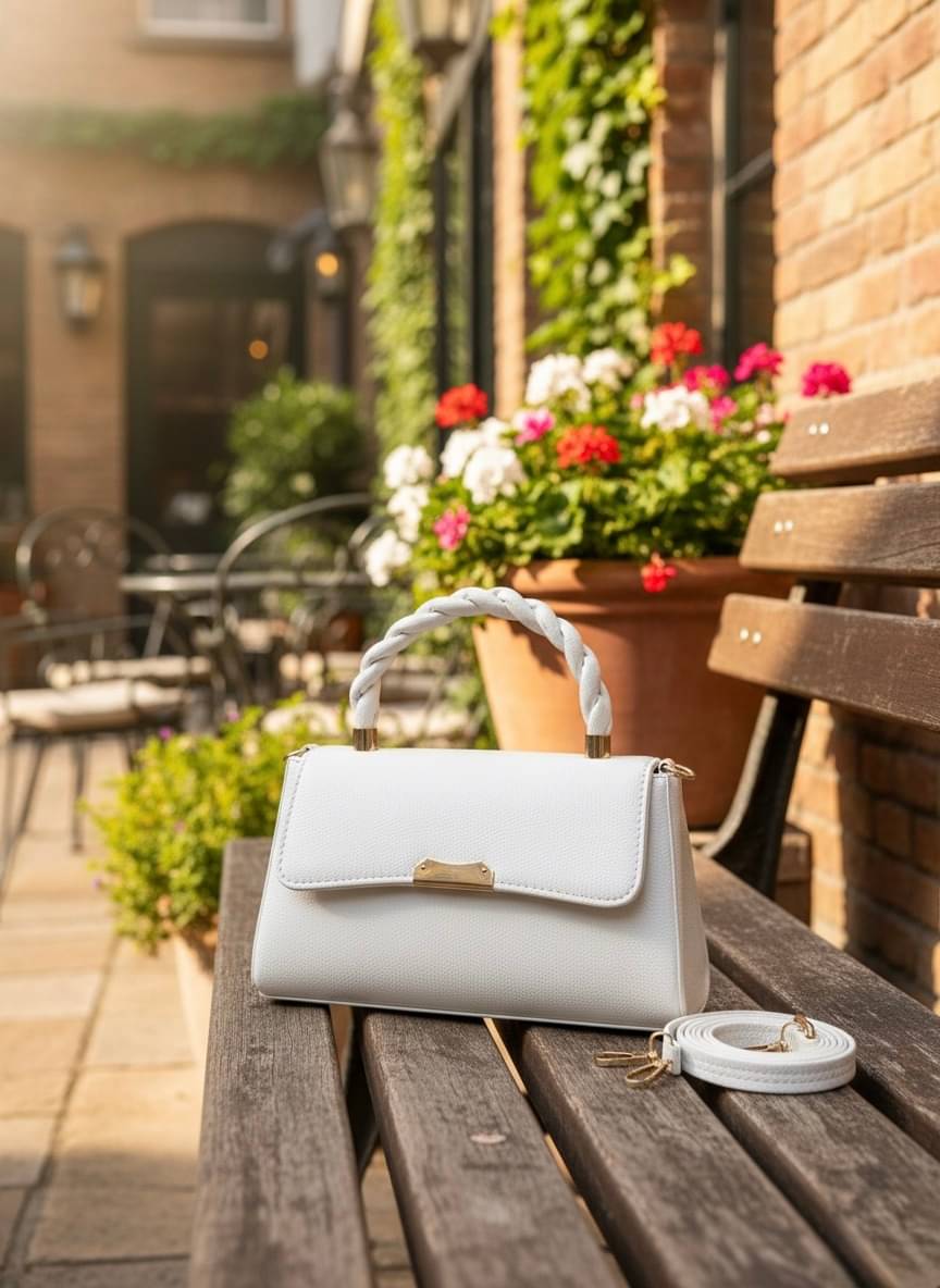     			De Elmore Sling Bag Faux Leather Set of 1 ( White )