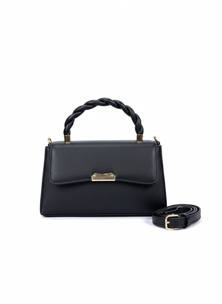     			De Elmore Sling Bag PU Set of 1 ( Black )