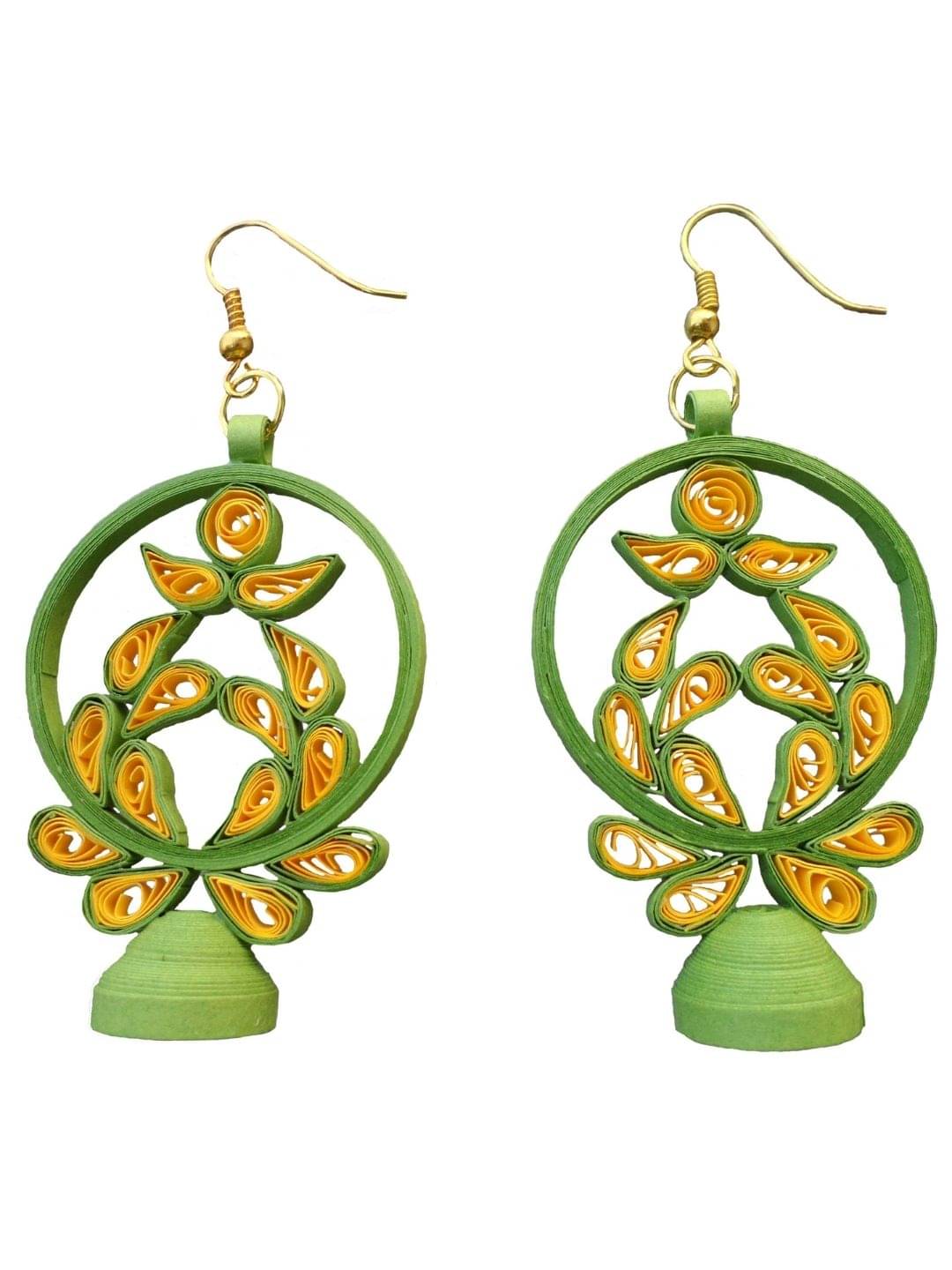     			Designer's Collection Green Drop Earrings ( Pack of 1 )