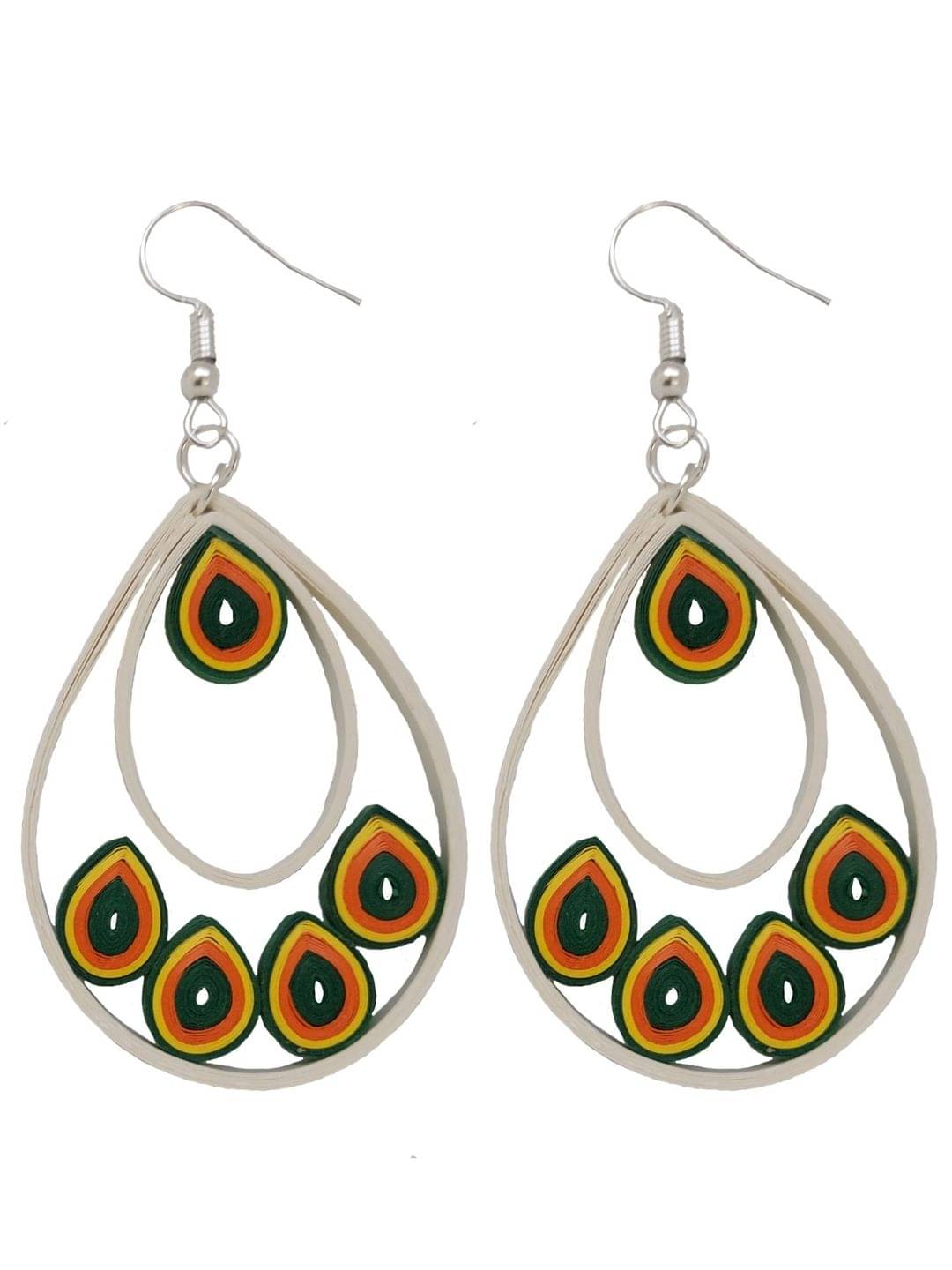     			Designer's Collection Multi Color Drop Earrings ( Pack of 1 )