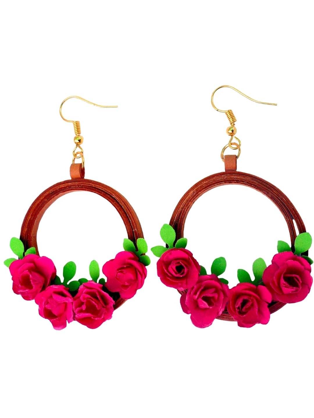     			Designer's Collection Pink Drop Earrings ( Pack of 1 )