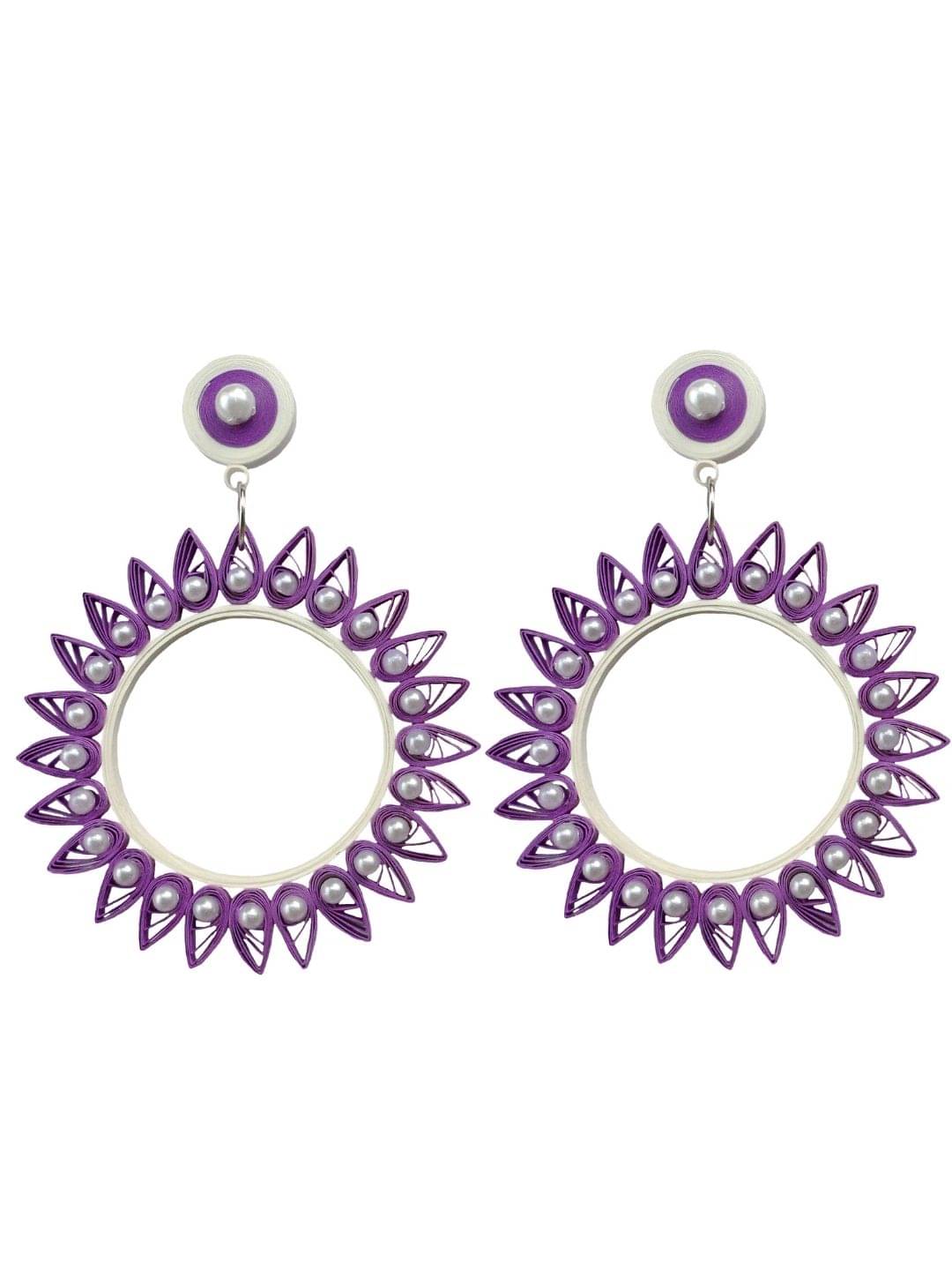     			Designer's Collection Purple Drop Earrings ( Pack of 1 )