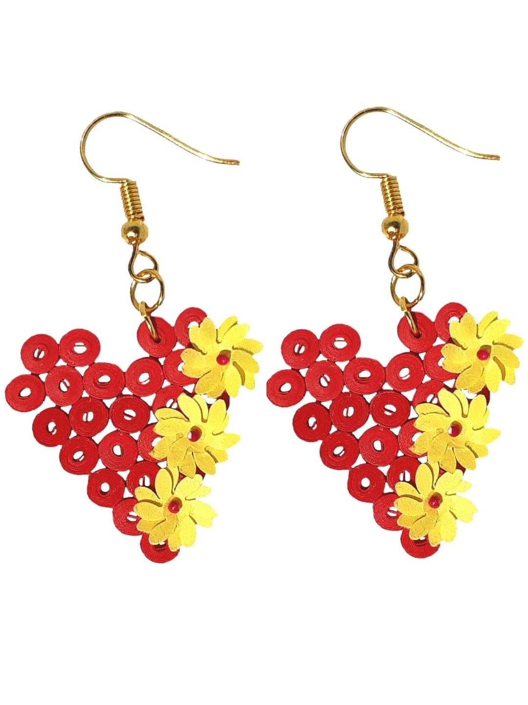     			Designer's Collection Red Drop Earrings ( Pack of 1 )