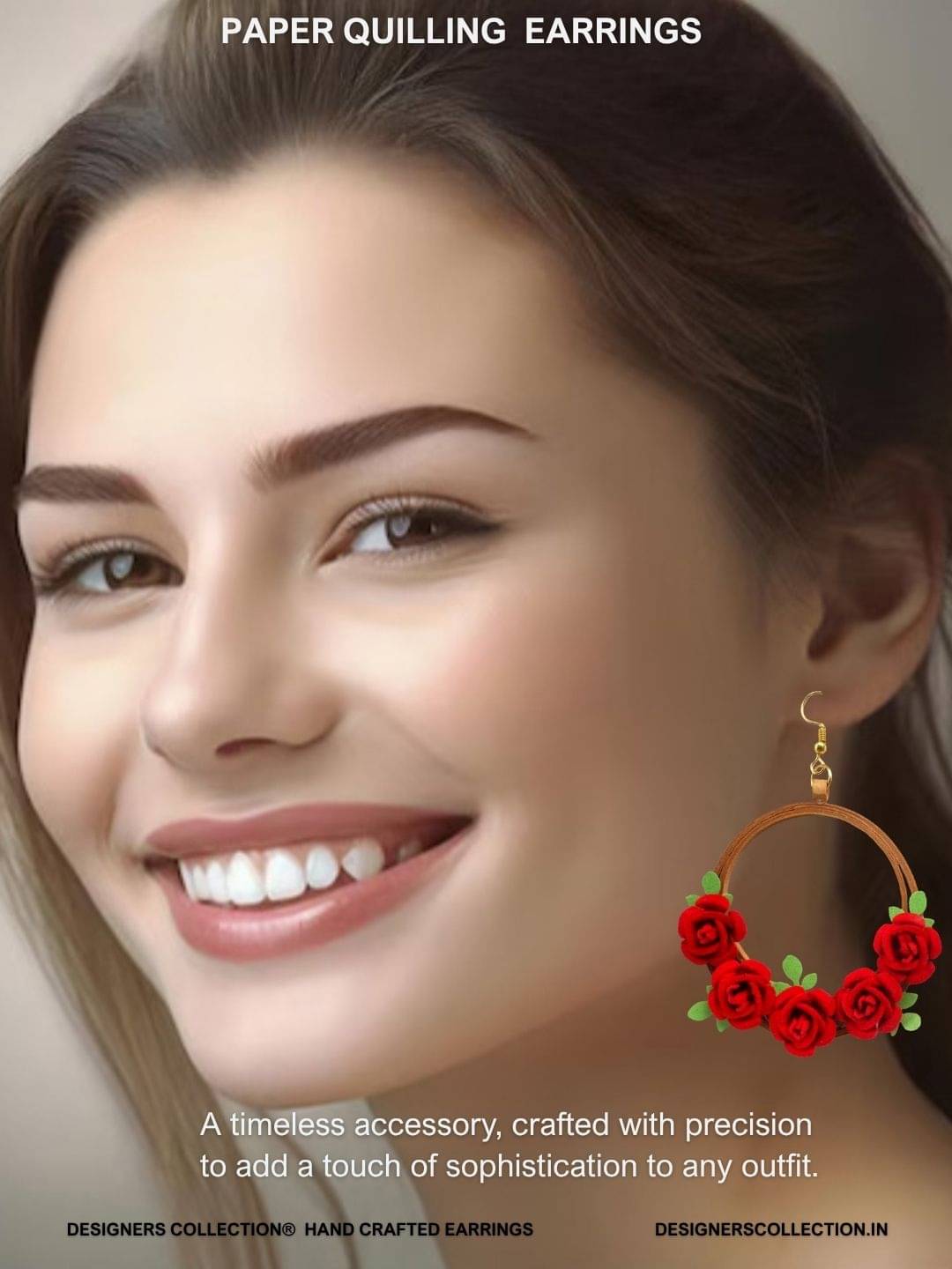     			Designer's Collection Red Drop Earrings ( Pack of 1 )
