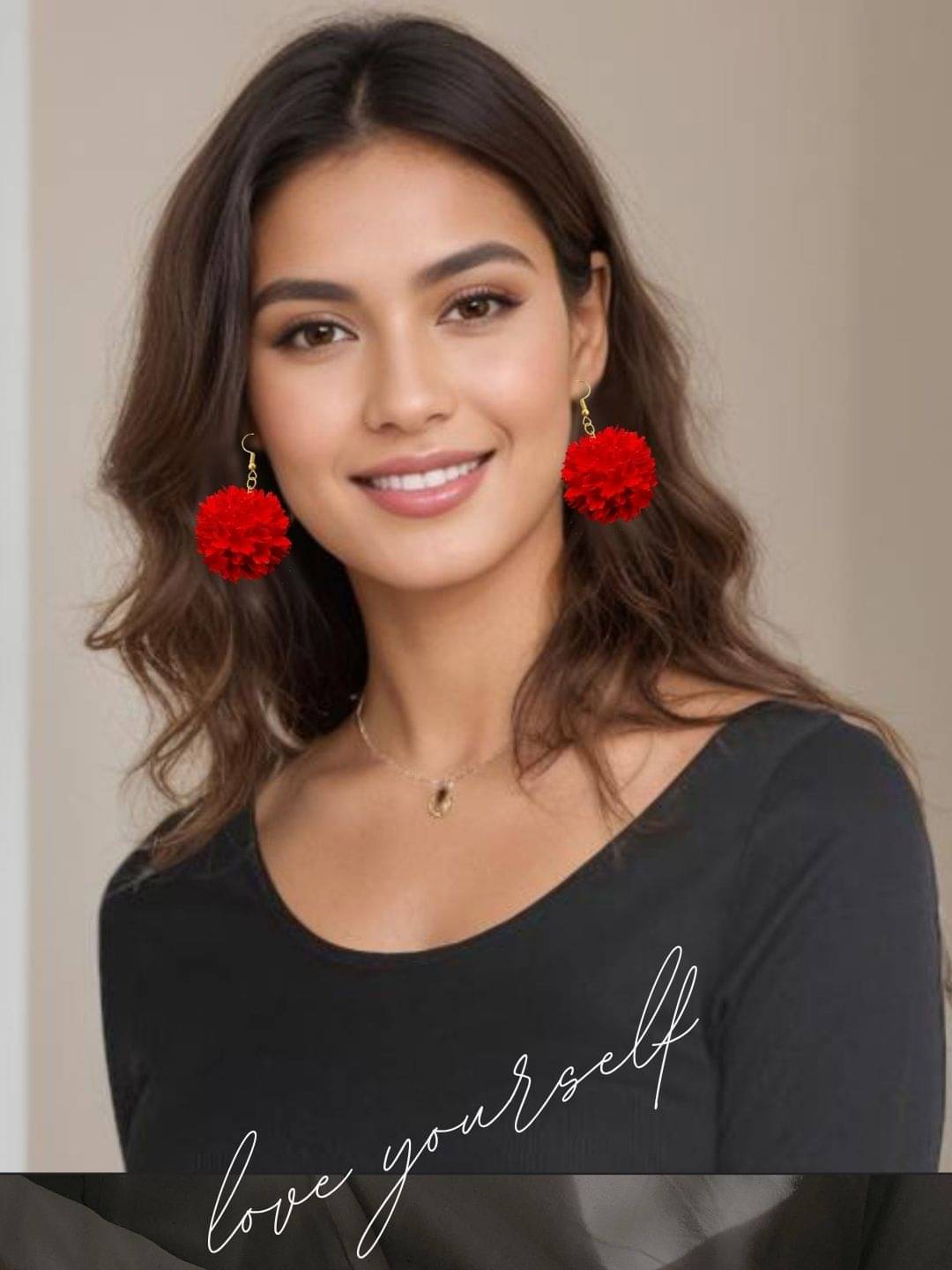     			Designer's Collection Red Drop Earrings ( Pack of 1 )