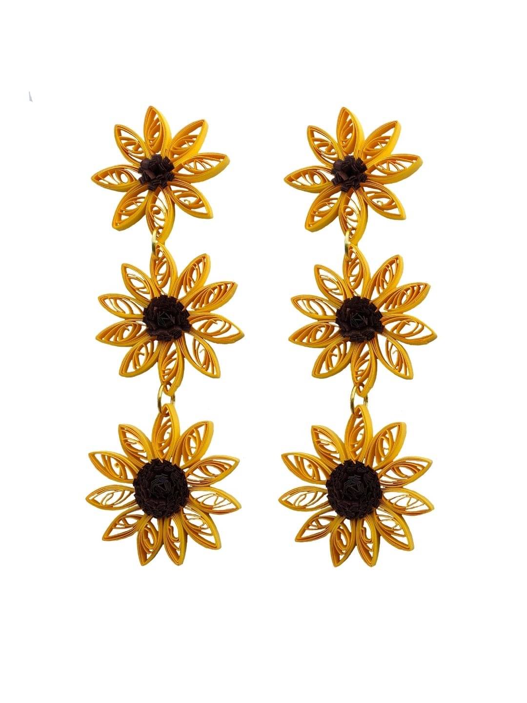     			Designer's Collection Yellow Drop Earrings ( Pack of 1 )