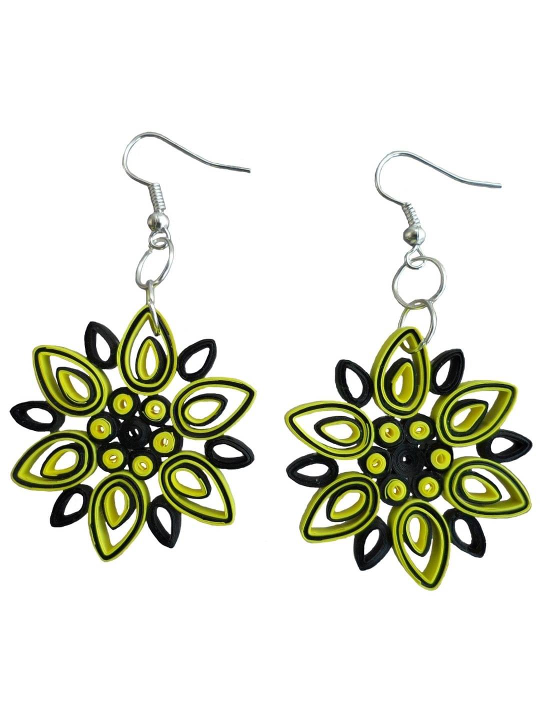     			Designer's Collection Yellow Drop Earrings ( Pack of 1 )