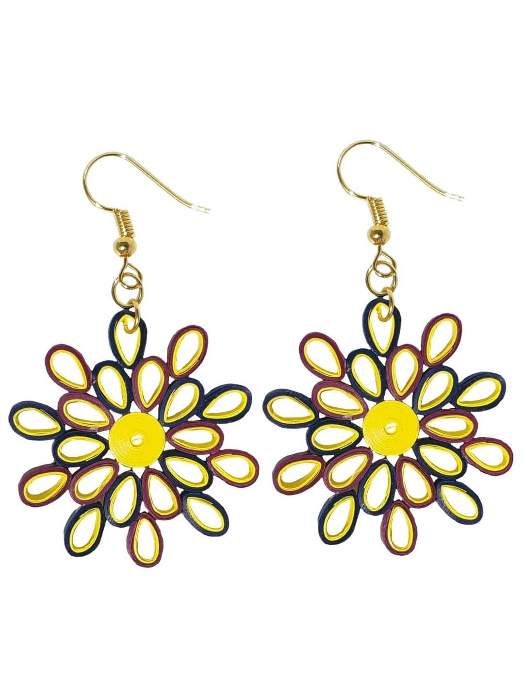     			Designer's Collection Yellow Drop Earrings ( Pack of 1 )