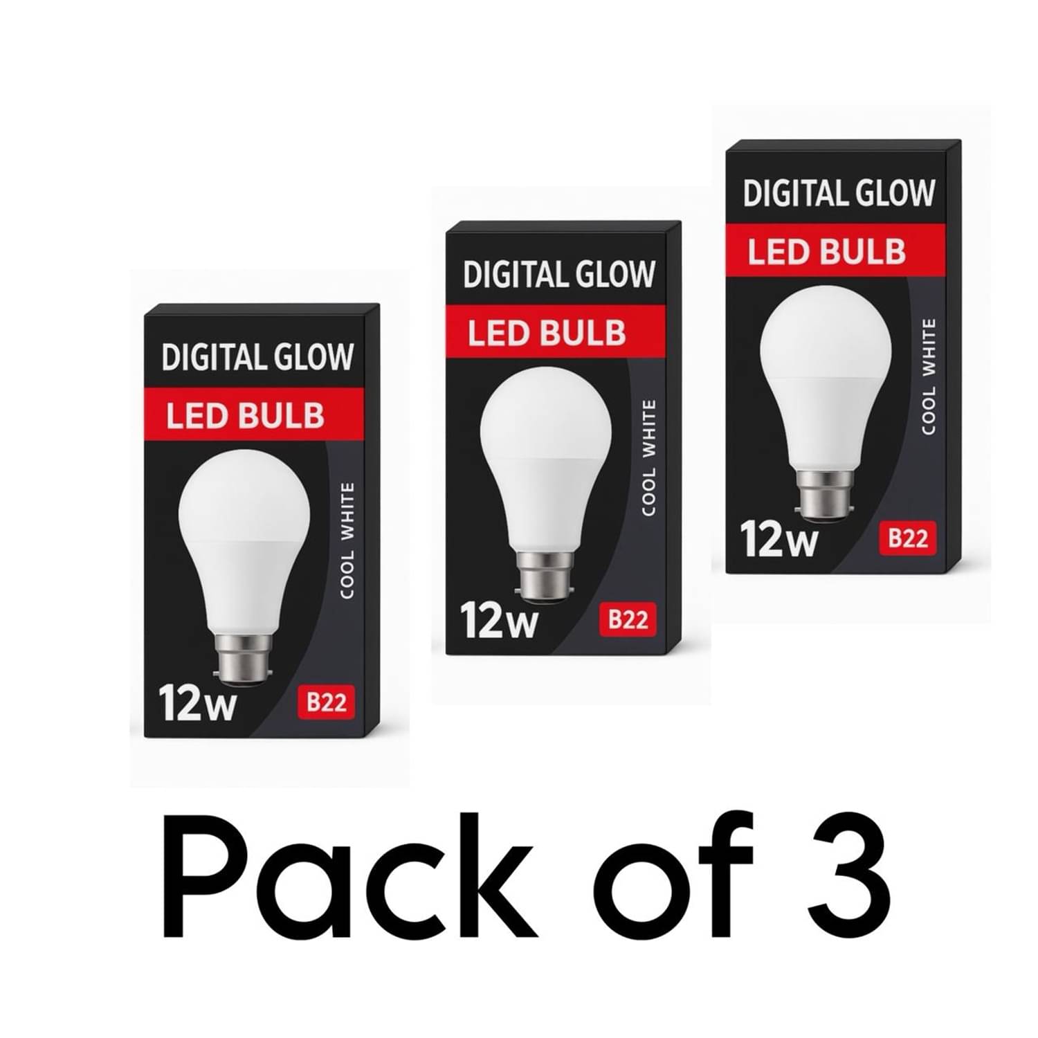 Digital glow 12W Cool Day Light LED Bulb ( Pack of 3 ) Digital glow 12W Cool Day Light LED Bulb ( Pack of 3 )