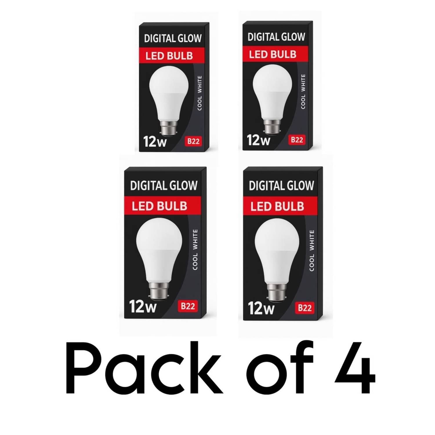 Digital glow 12W Cool Day Light LED Bulb ( Pack of 4 ) Digital glow 12W Cool Day Light LED Bulb ( Pack of 4 )