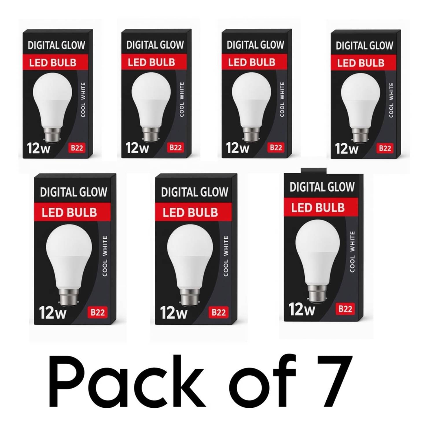 Digital glow 12W Cool Day Light LED Bulb ( Pack of 7 ) Digital glow 12W Cool Day Light LED Bulb ( Pack of 7 )