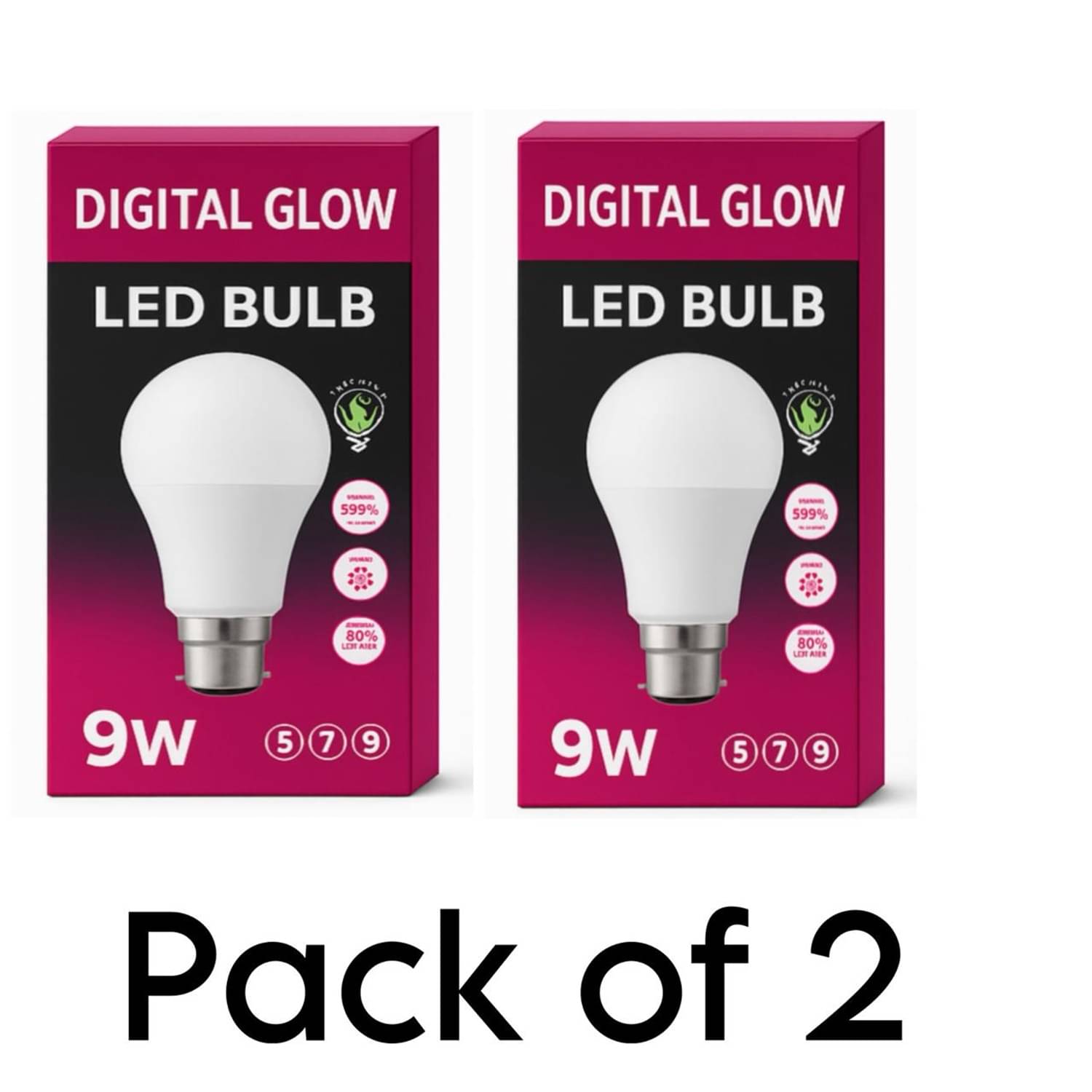 Digital glow 9W Cool Day Light LED Bulb ( Pack of 2 ) Digital glow 9W Cool Day Light LED Bulb ( Pack of 2 )