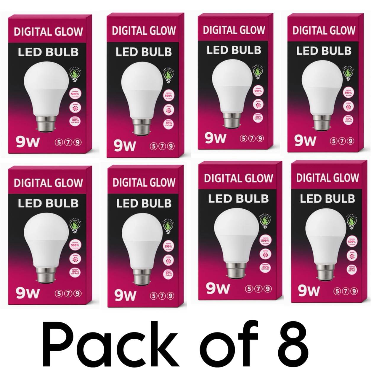Digital glow 9W Cool Day Light LED Bulb ( Pack of 8 ) Digital glow 9W Cool Day Light LED Bulb ( Pack of 8 )