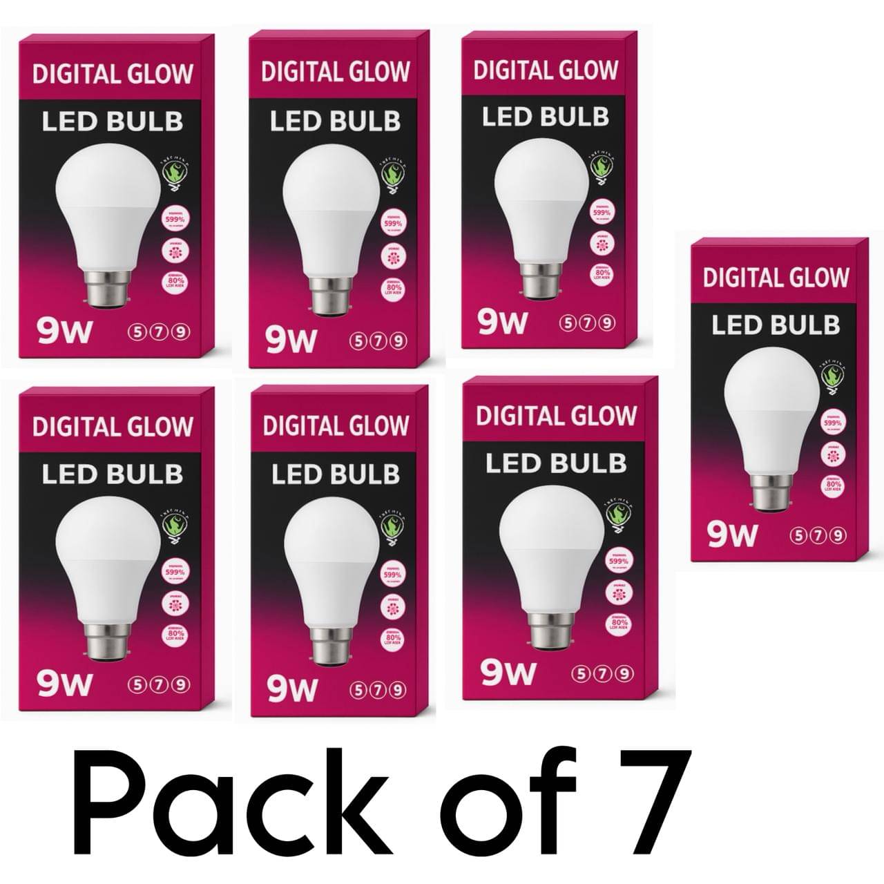 Digital glow 9W Cool Day Light LED Bulb ( Pack of 7 ) Digital glow 9W Cool Day Light LED Bulb ( Pack of 7 )